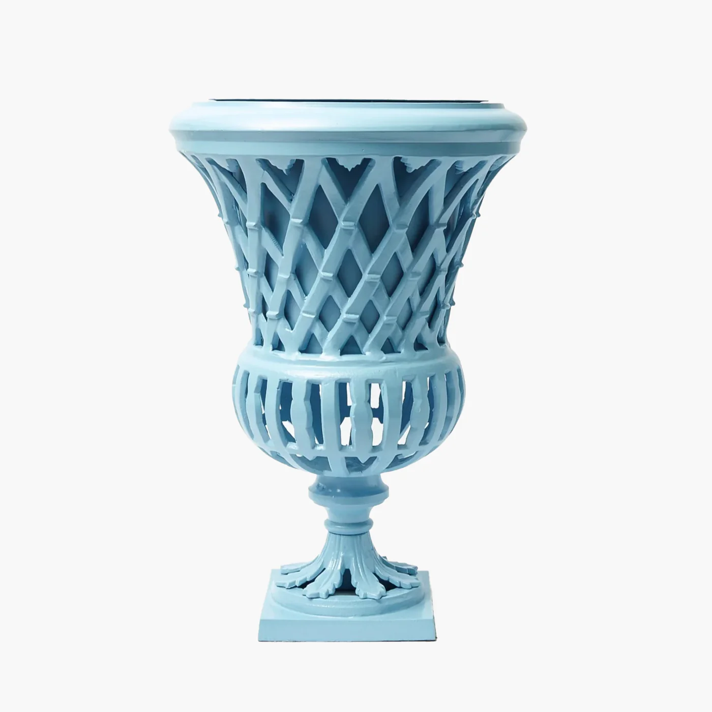 Adelaide Blue Lattice Urn & Pedestal - Image 6