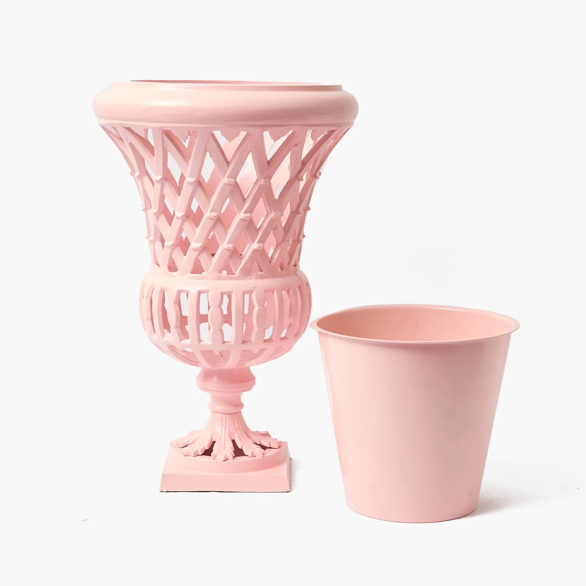 Adelaide Pink Lattice Urn & Pedestal - Image 6