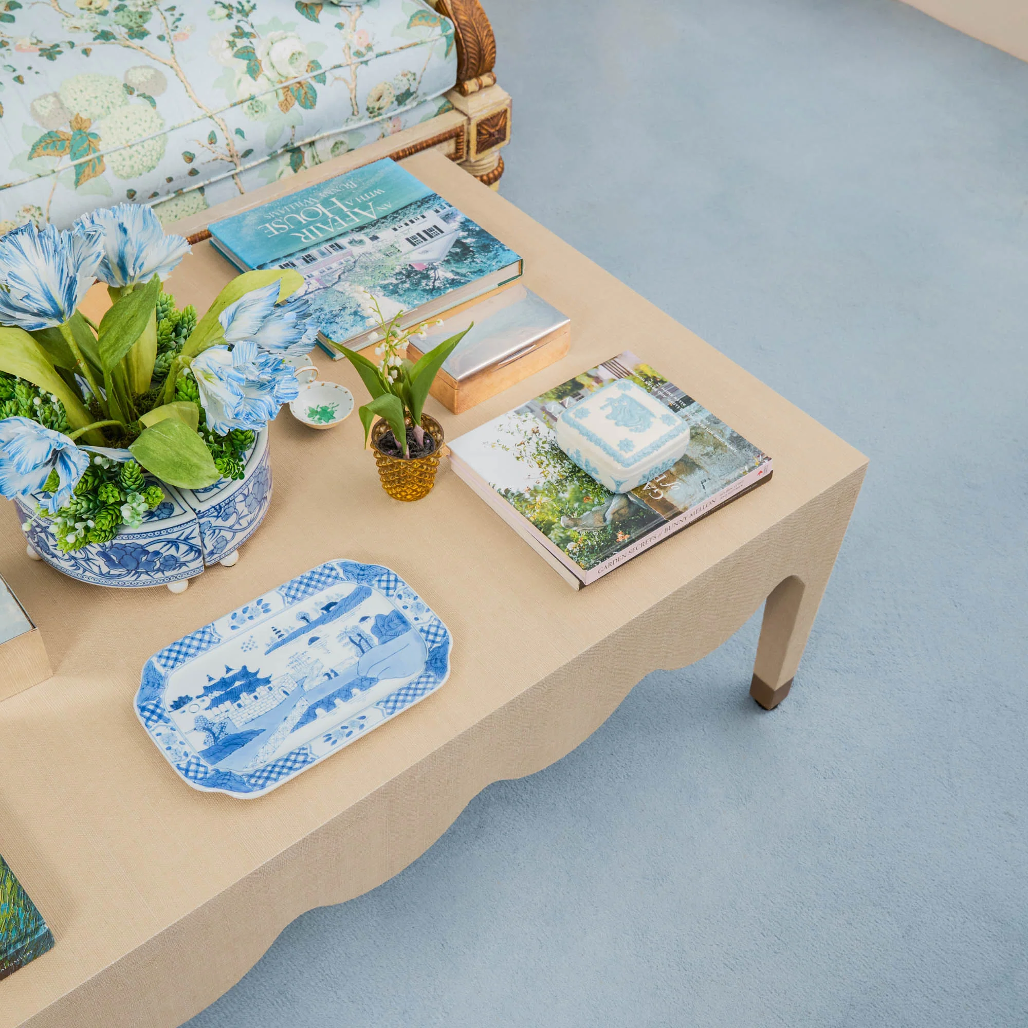 Grasscloth Coffee Table - Image 5