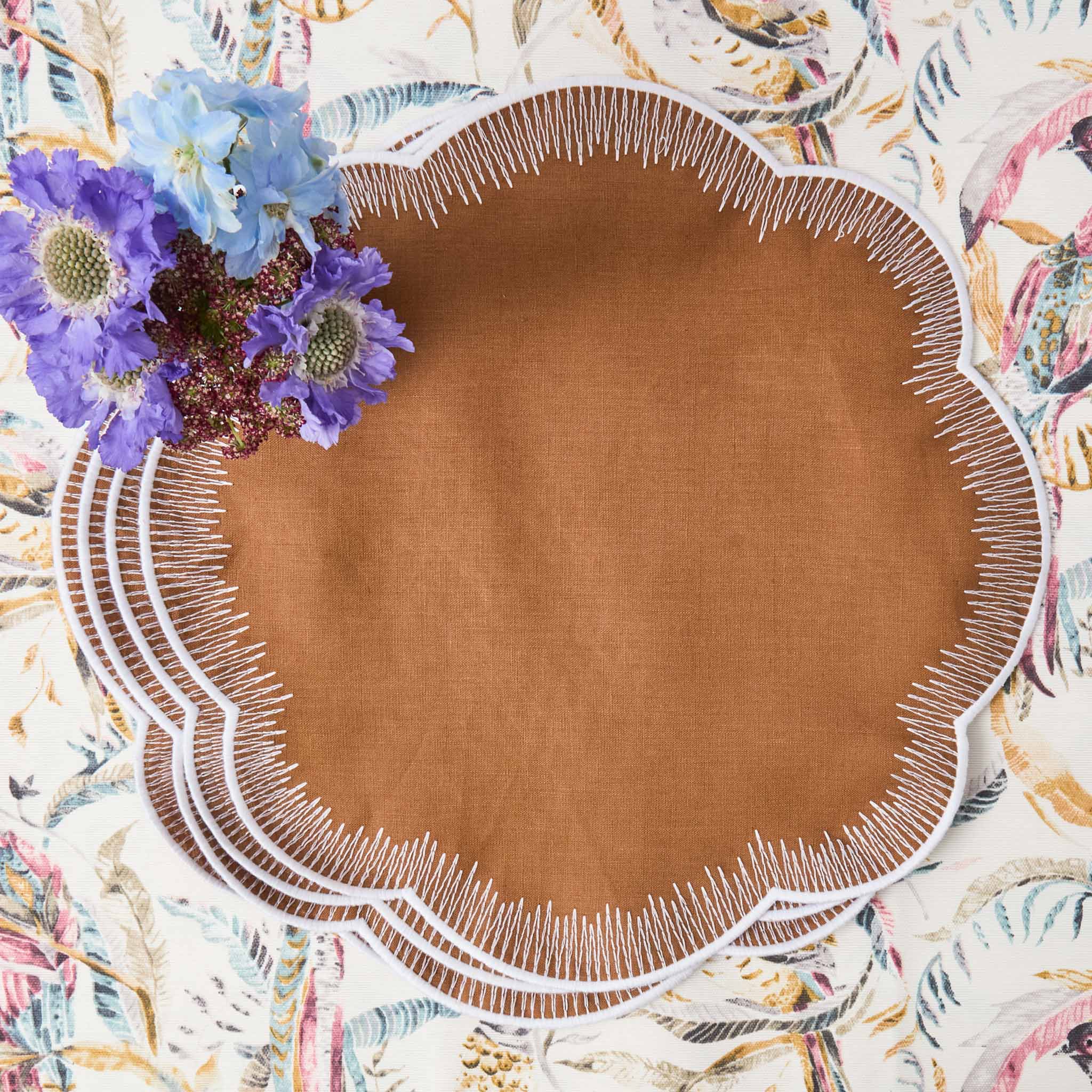 Alathea Caramel Linen Placemats (Set of 4) - Image 14
