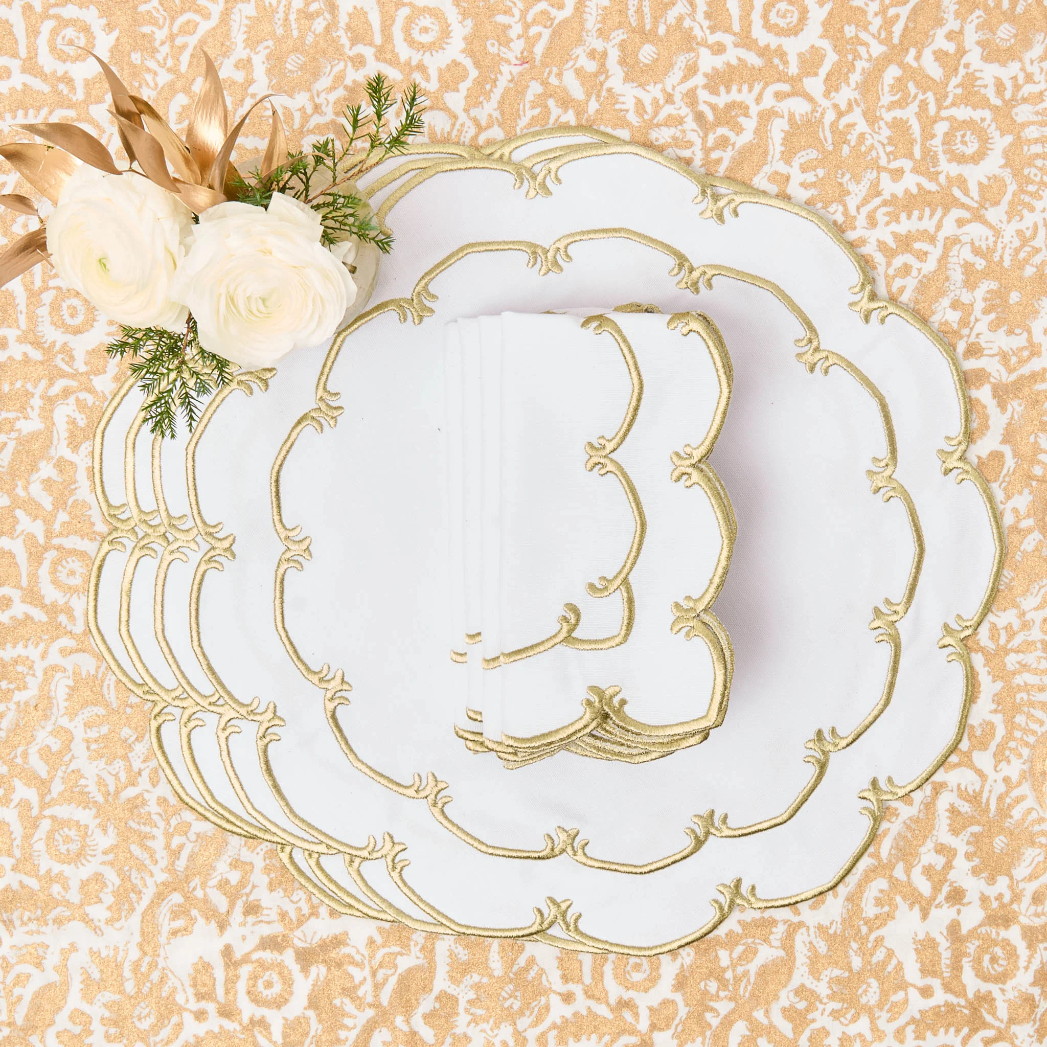 White & Gold Amanda Placemats (Set of 4) - Image 10