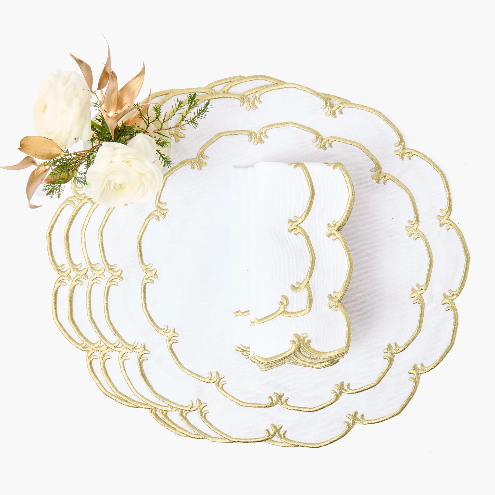 White & Gold Amanda Placemats (Set of 4) - Image 6