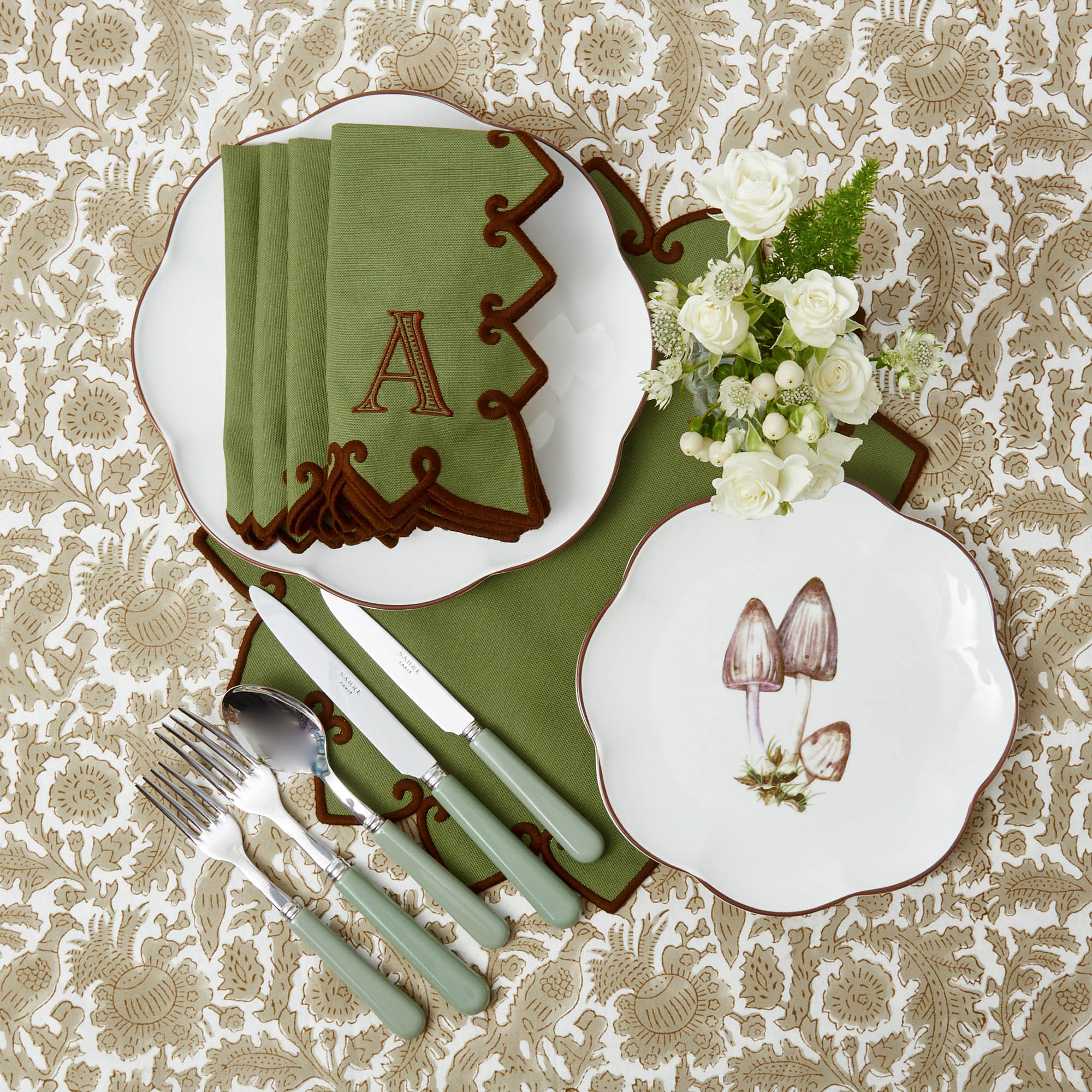 Forest Green & Brown Angelina Placemats (Set of 4) - Image 8