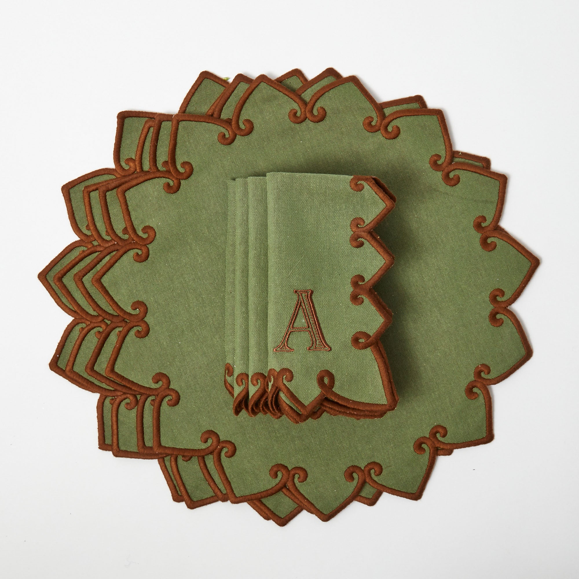 Forest Green & Brown Angelina Placemats (Set of 4) - Image 11