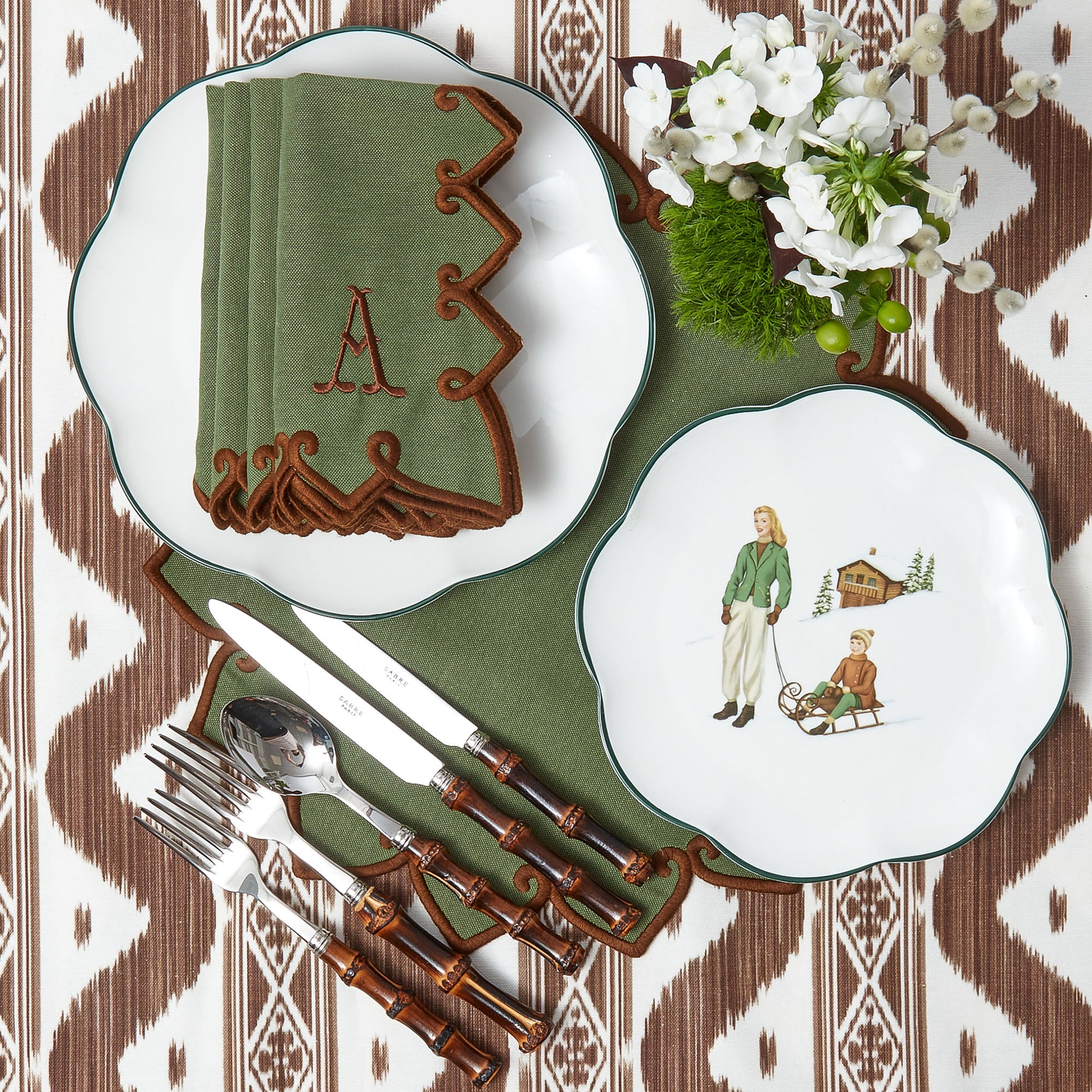 Forest Green & Brown Angelina Placemats (Set of 4) - Image 13