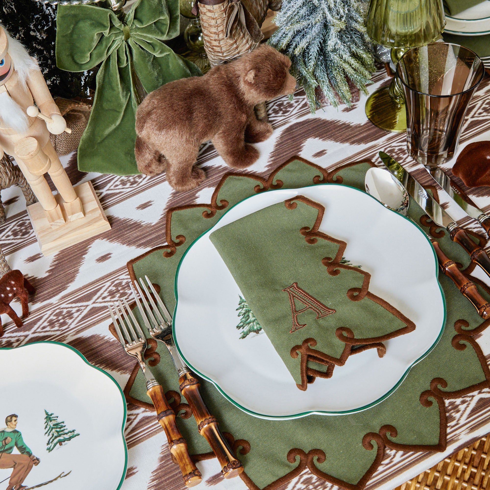 Forest Green & Brown Angelina Placemats (Set of 4) - Image 15