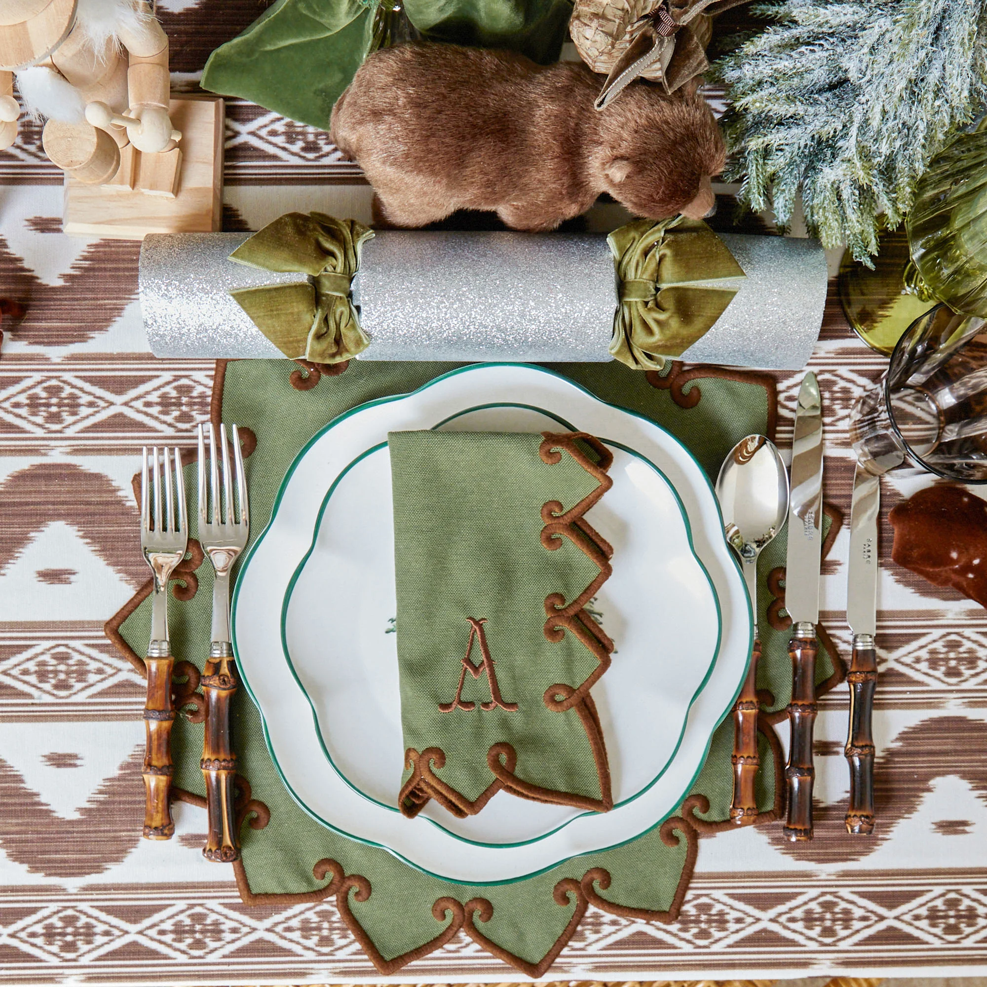Forest Green & Brown Angelina Placemats (Set of 4) - Image 18