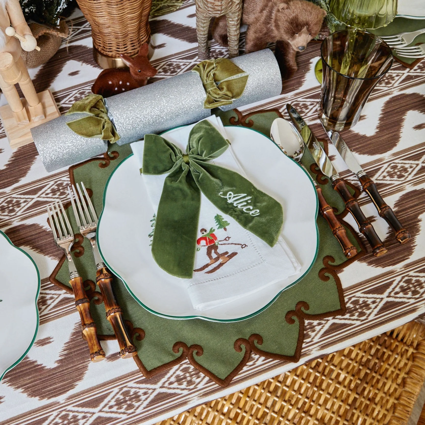 Forest Green & Brown Angelina Placemats (Set of 4) - Image 21