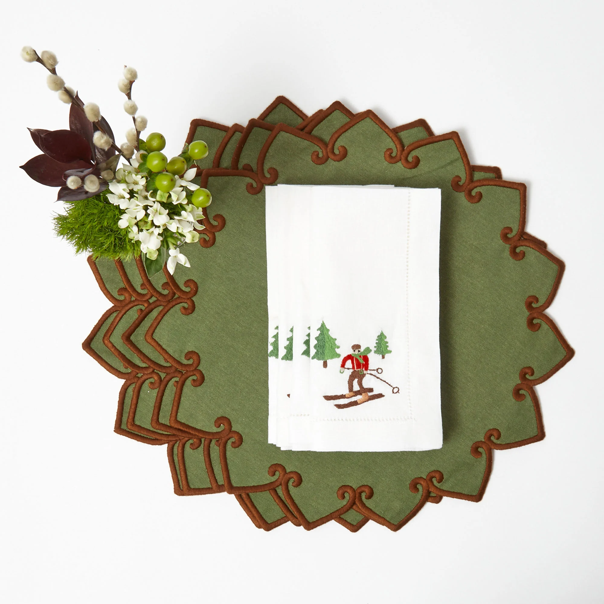 Forest Green & Brown Angelina Placemats (Set of 4) - Image 22