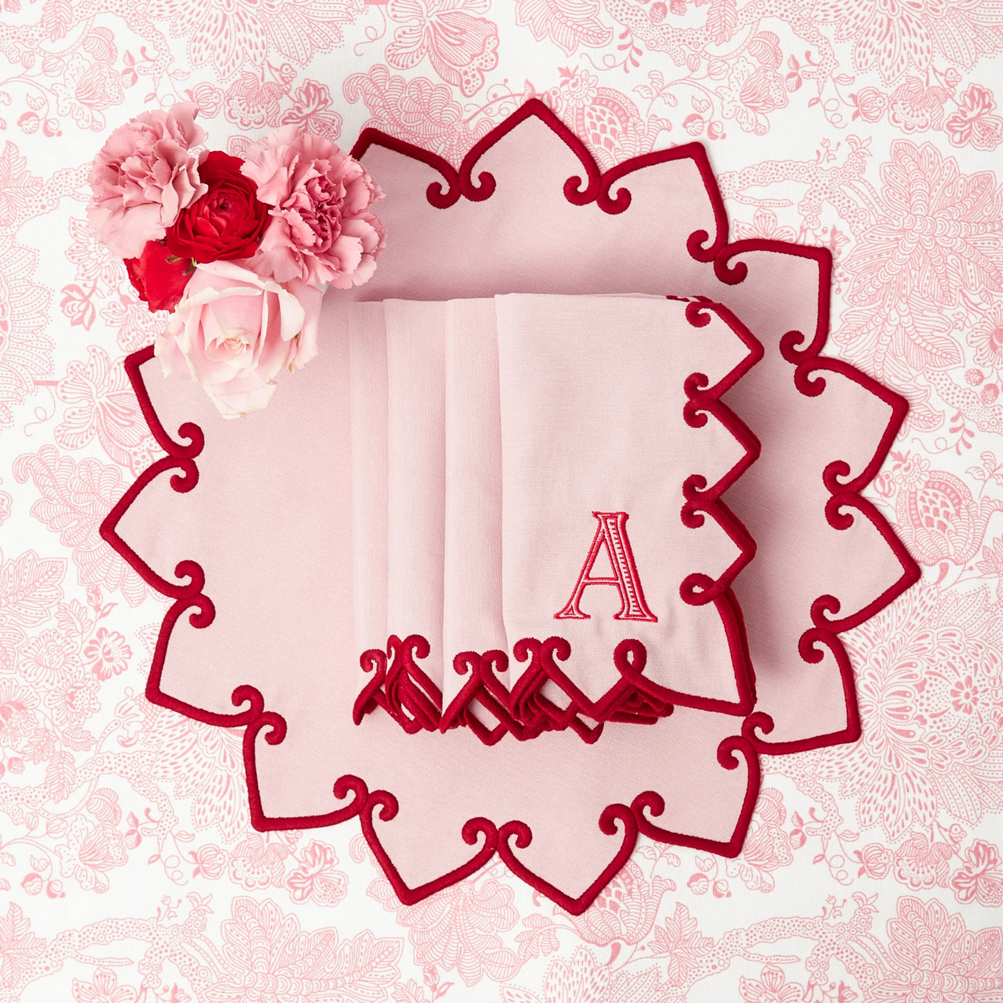 Angelina Pink & Red Napkins (Set of 4) - Image 11
