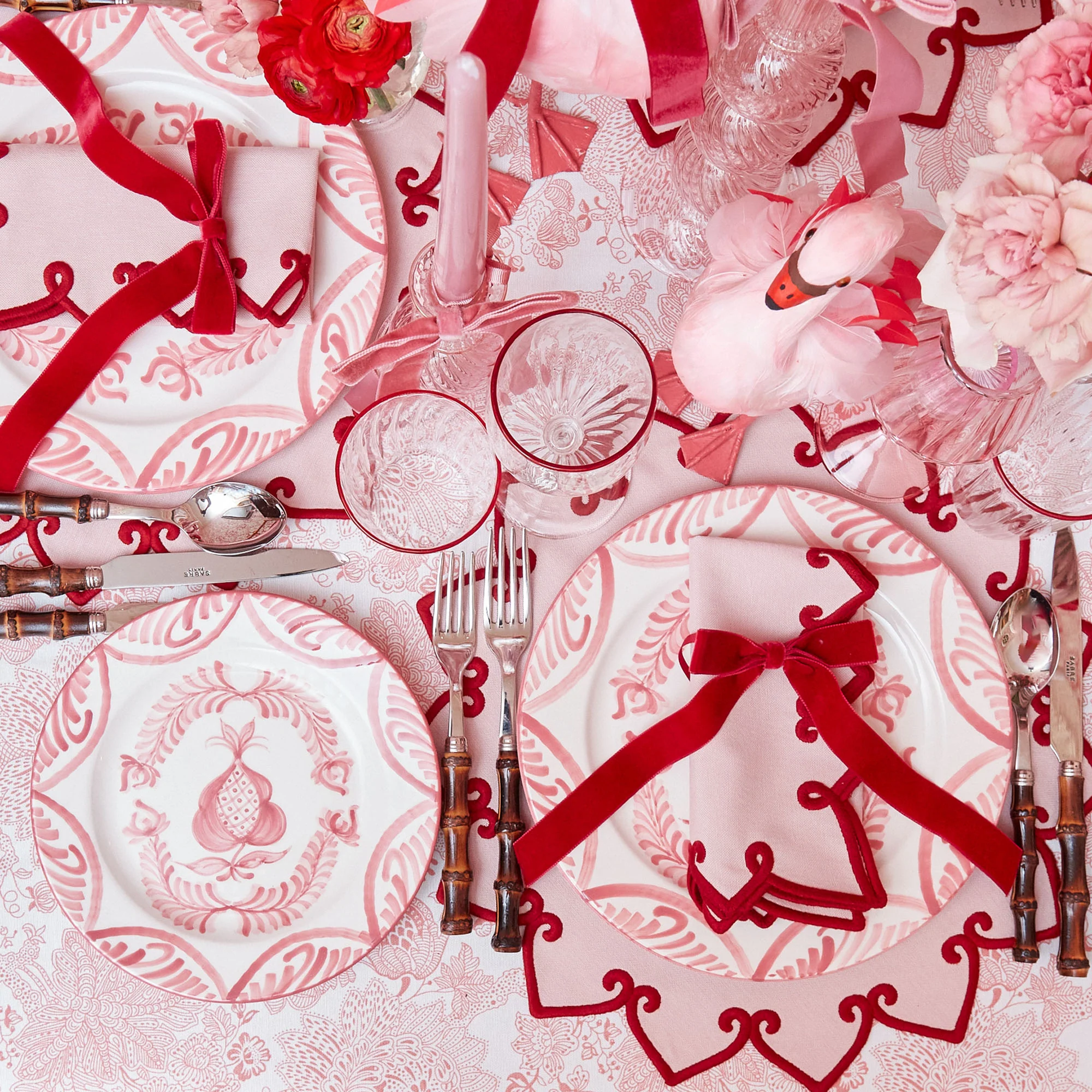 Angelina Pink & Red Napkins (Set of 4) - Image 6