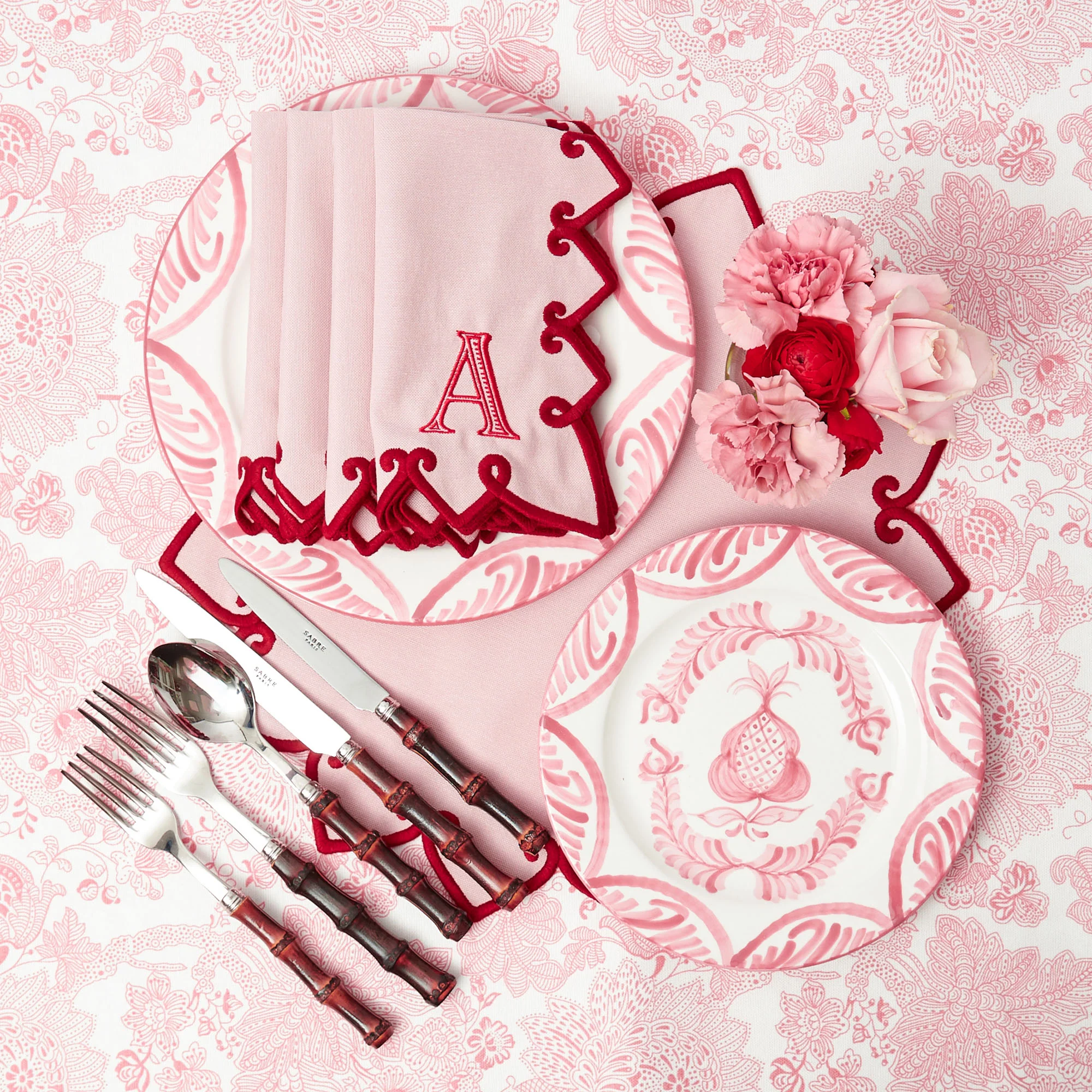 Angelina Pink & Red Placemats & Napkins (Set of 4) - Image 8