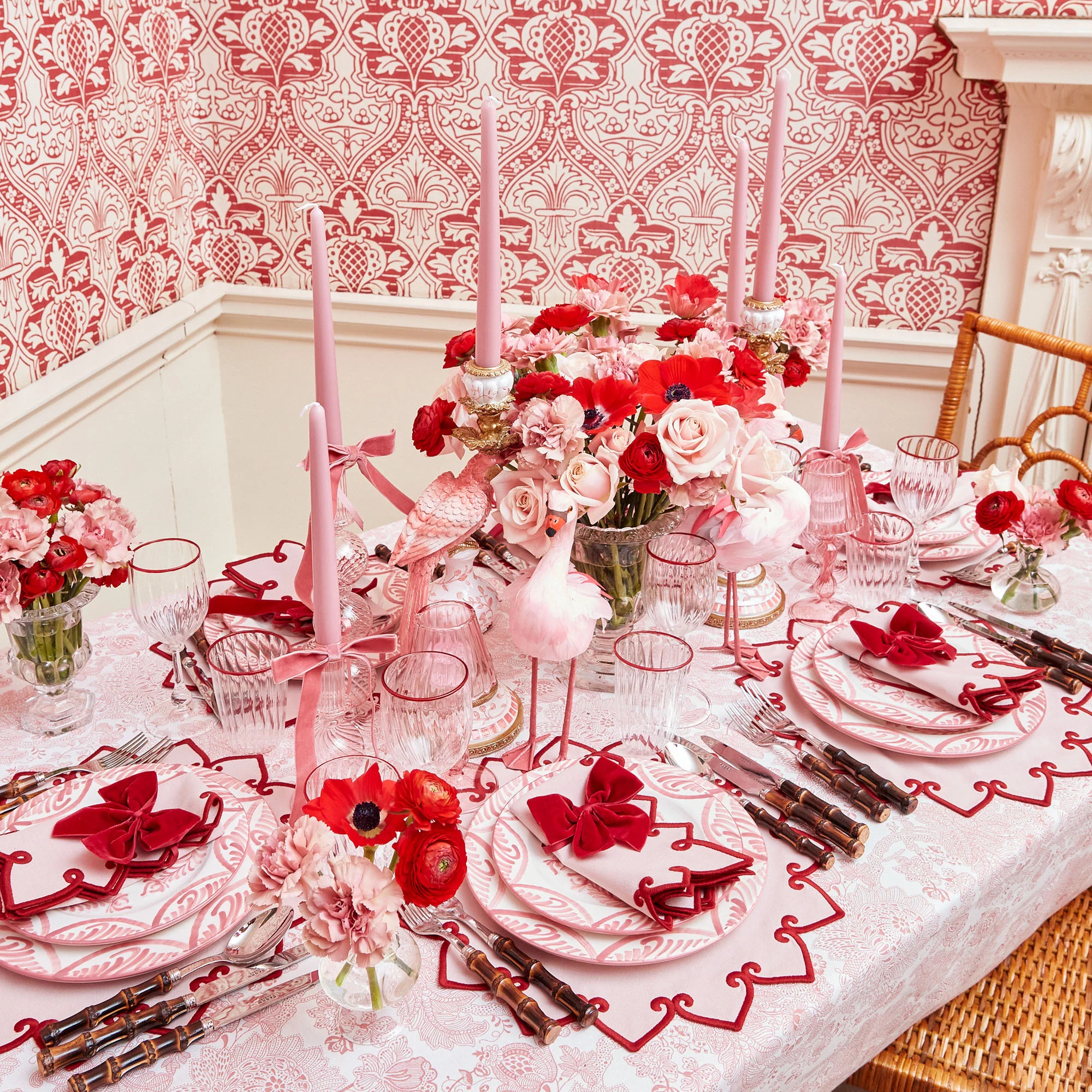 Angelina Pink & Red Placemats (Set of 4) - Image 5