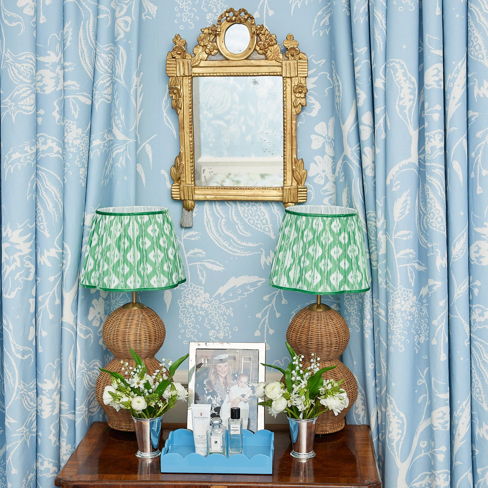 Green Ikat Lampshade (30cm) - Image 3