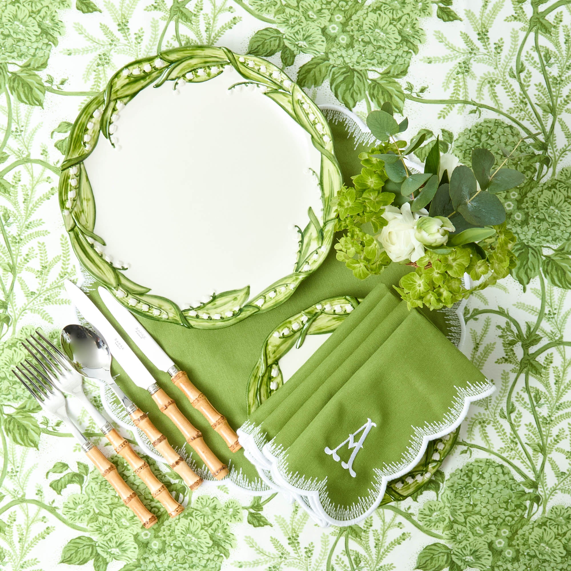 Apple Green Isabella Round Placemats (Set of 4) - Image 11