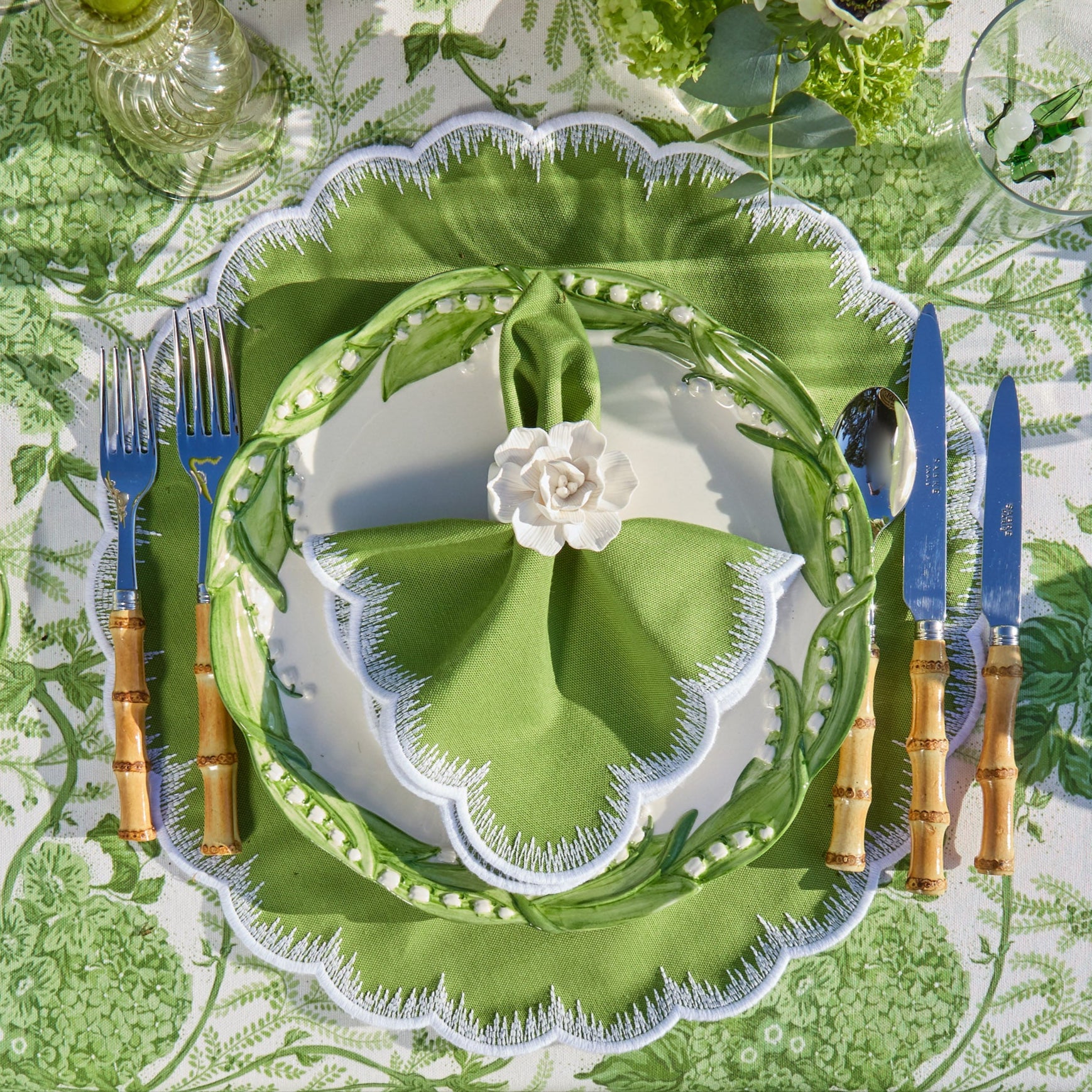 Apple Green Isabella Round Placemats (Set of 4) - Image 9