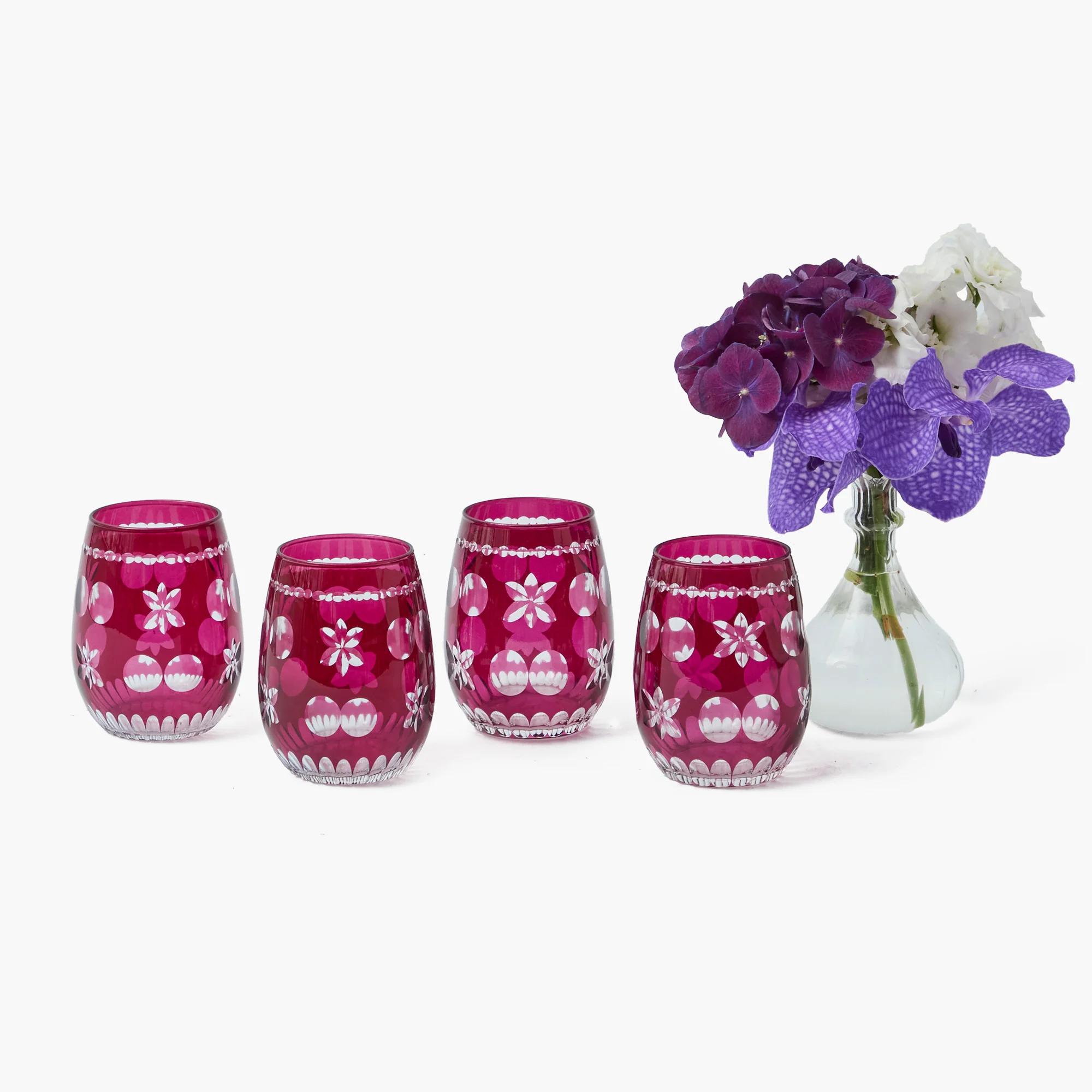 Aubergine Anita Engraved Water Glasses (Set of 4) - Image 17