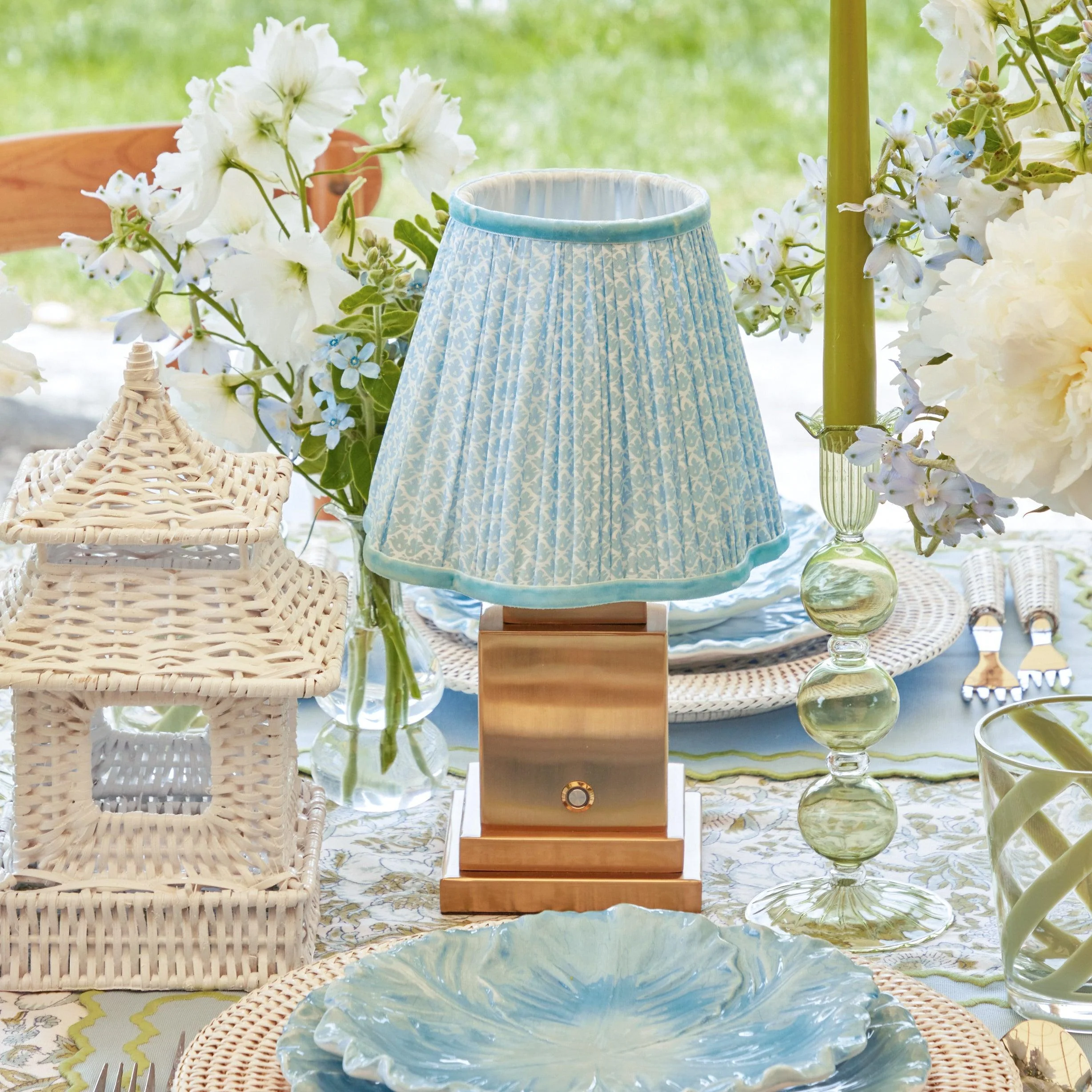 Soft Blue Lotus Lampshade (18cm) - Image 12