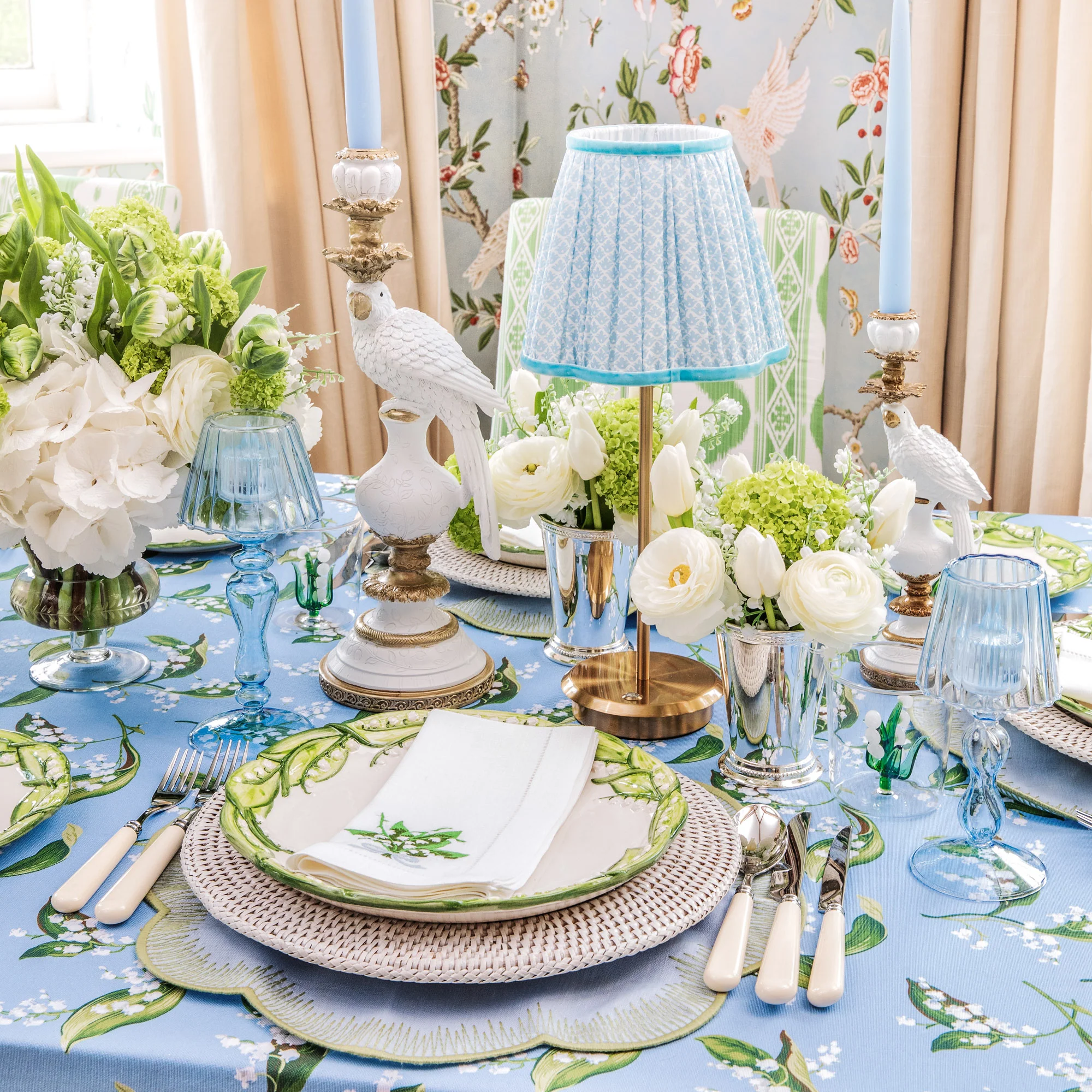 Soft Blue Lotus Lampshade (18cm) - Image 7