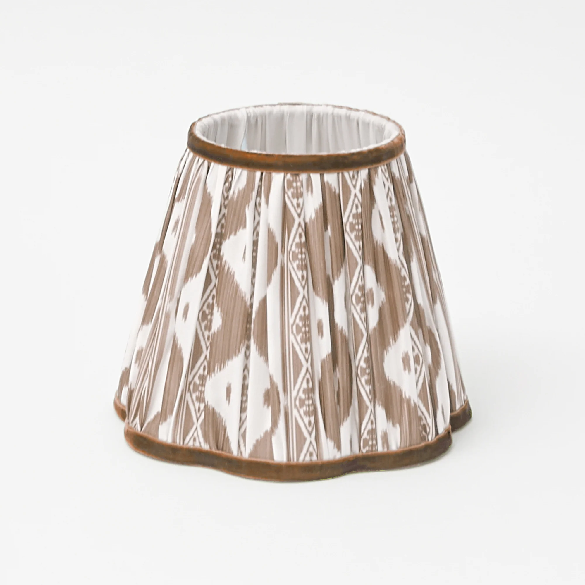 Square Rechargeable Lamp with Chocolate Ikat Shade (18cm) - Image 4