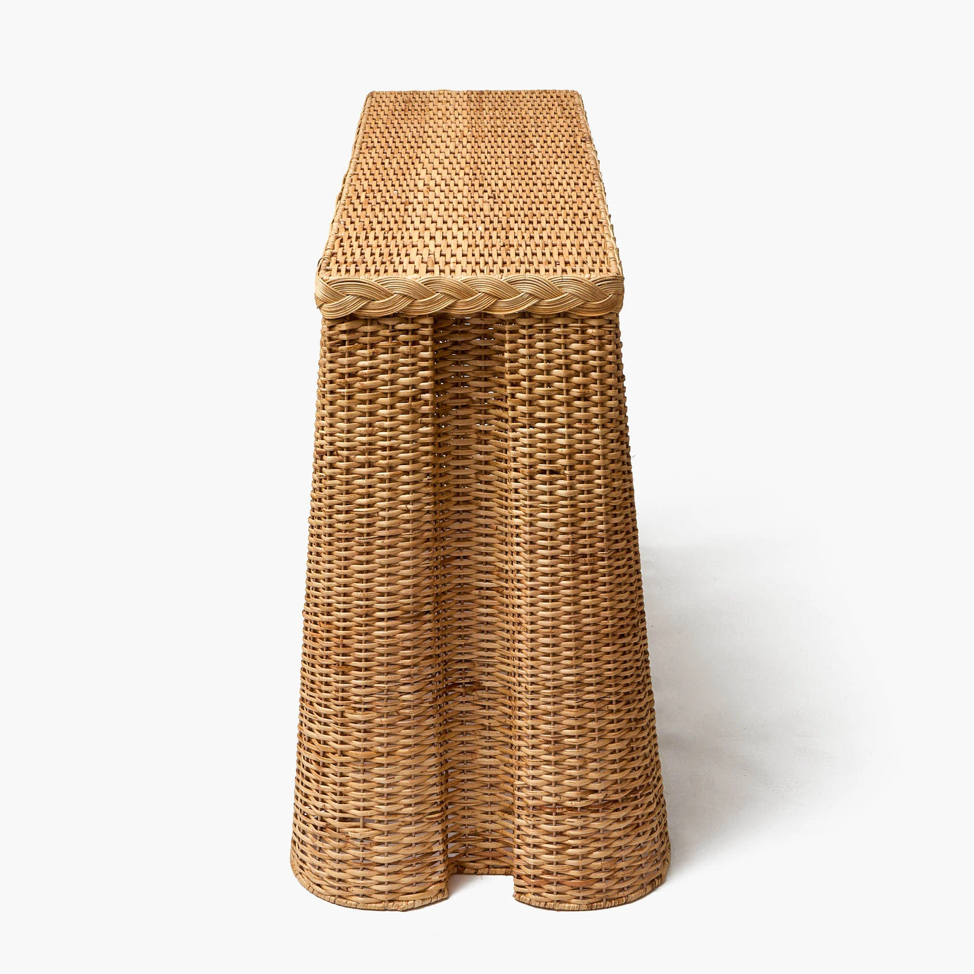 Bettina Box Pleated Rattan Console Table - Image 10