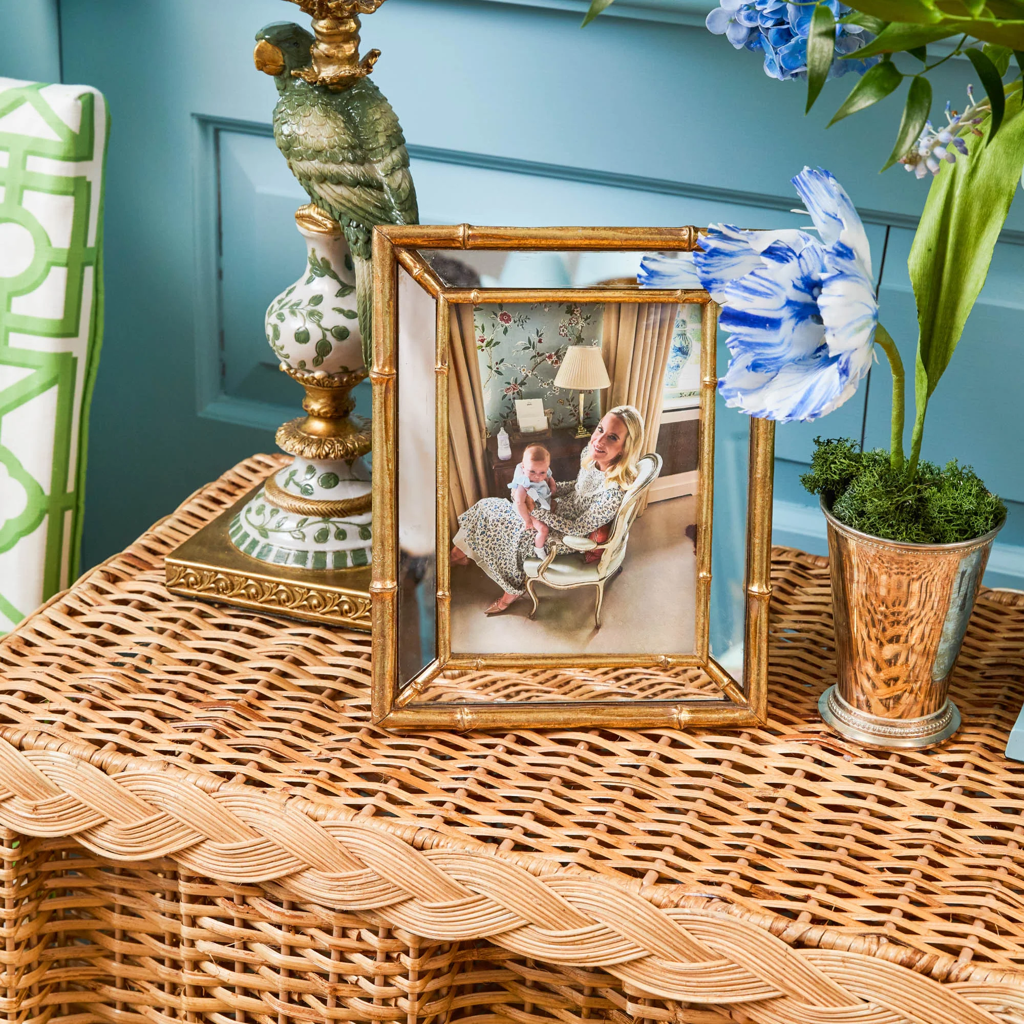 Bettina Box Pleated Rattan Console Table - Image 8