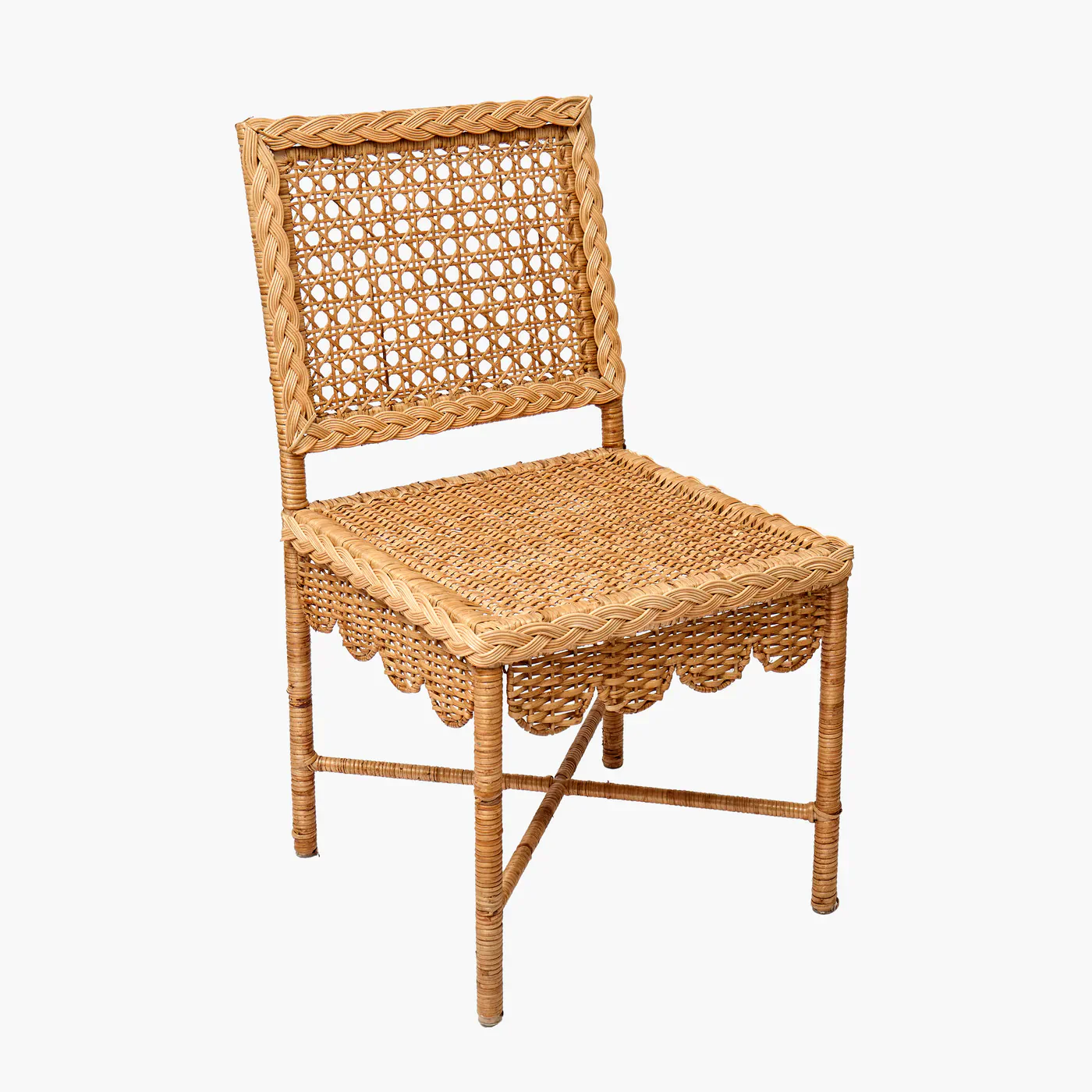 Bettina Scalloped Rattan Chair