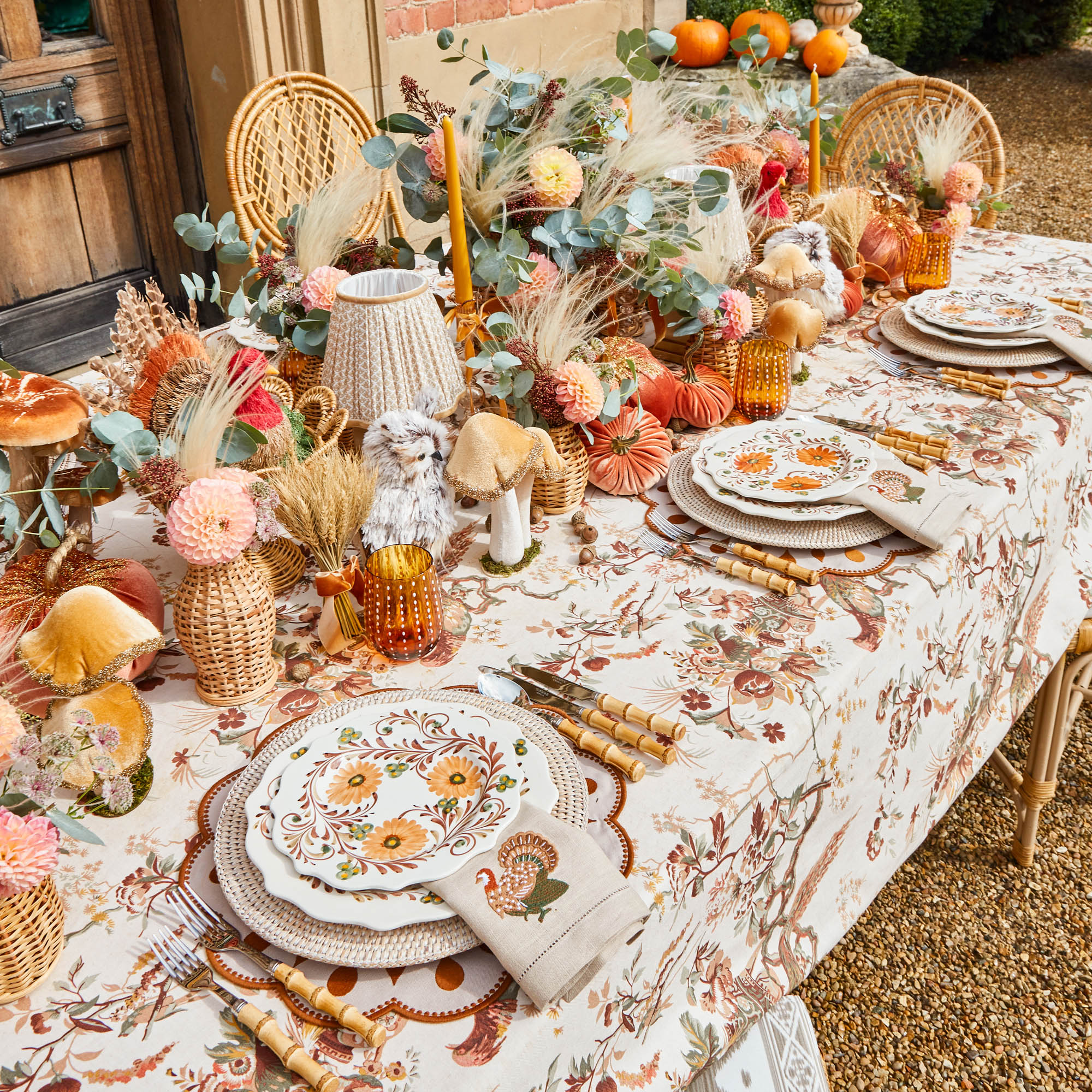 Taupe & Mustard Bettina Placemats (Set of 4) - Image 12