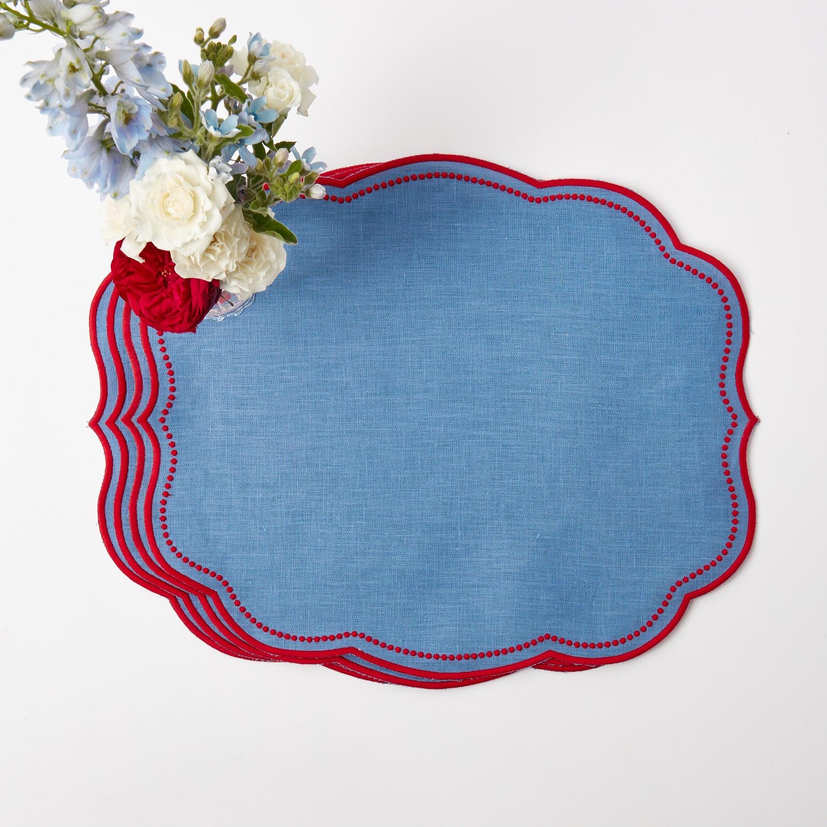 Eloise Blue & Red Placemats & Father Christmas Napkins (Set of 4) - Image 15