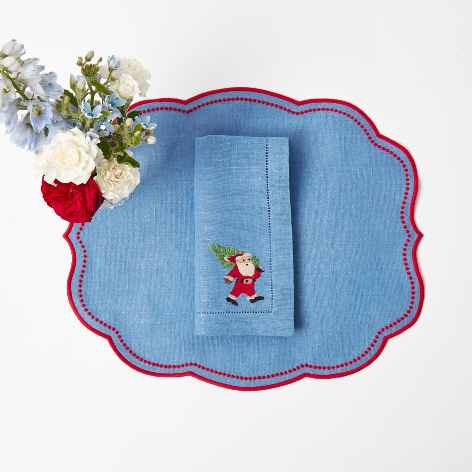 Eloise Blue & Red Placemats & Father Christmas Napkins (Set of 4) - Image 20