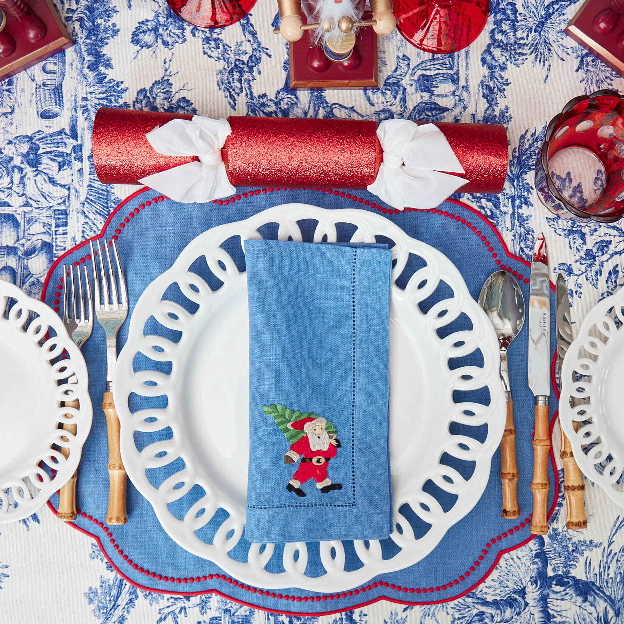 Eloise Blue & Red Placemats (Set of 4) - Image 12