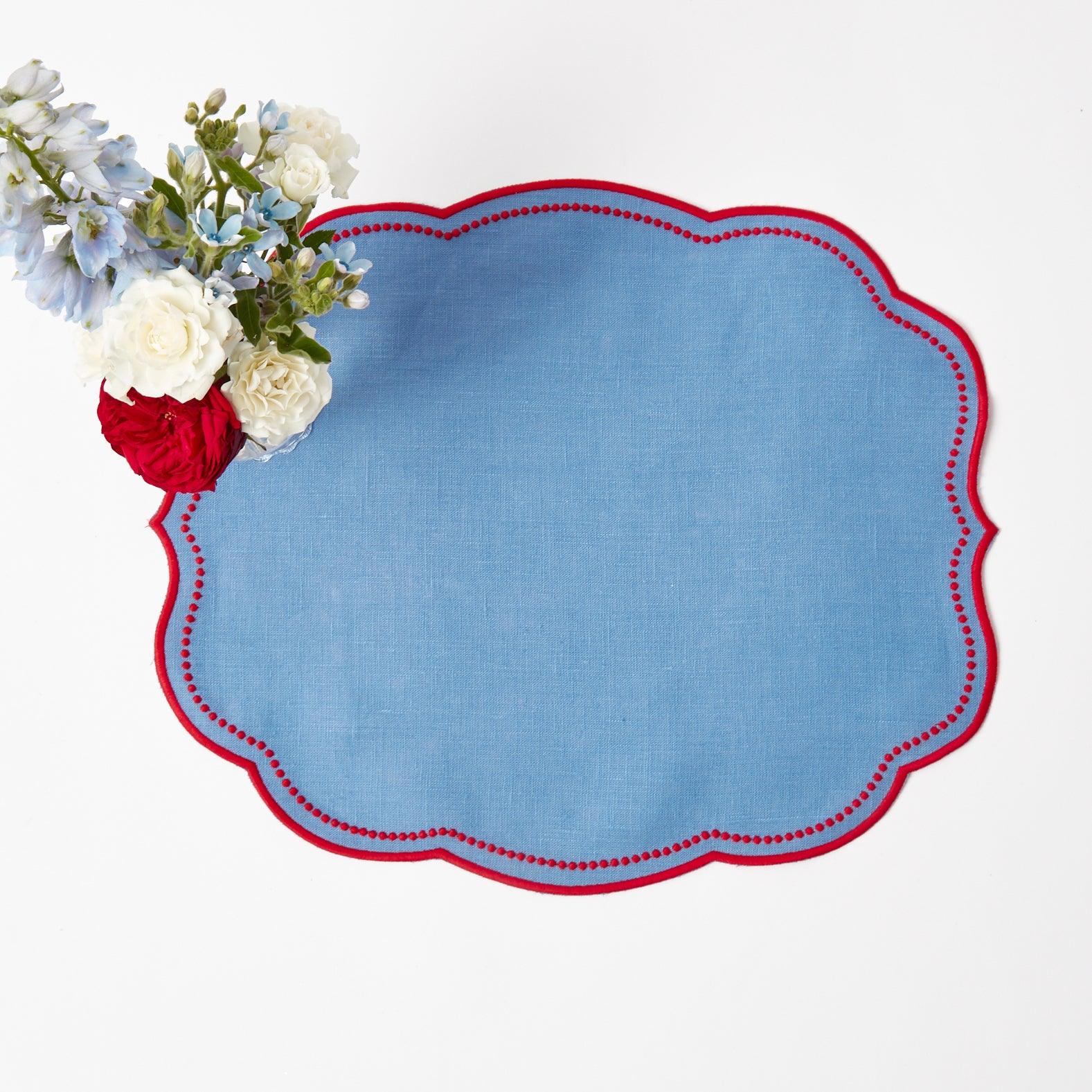 Eloise Blue & Red Placemats (Set of 4) - Image 14