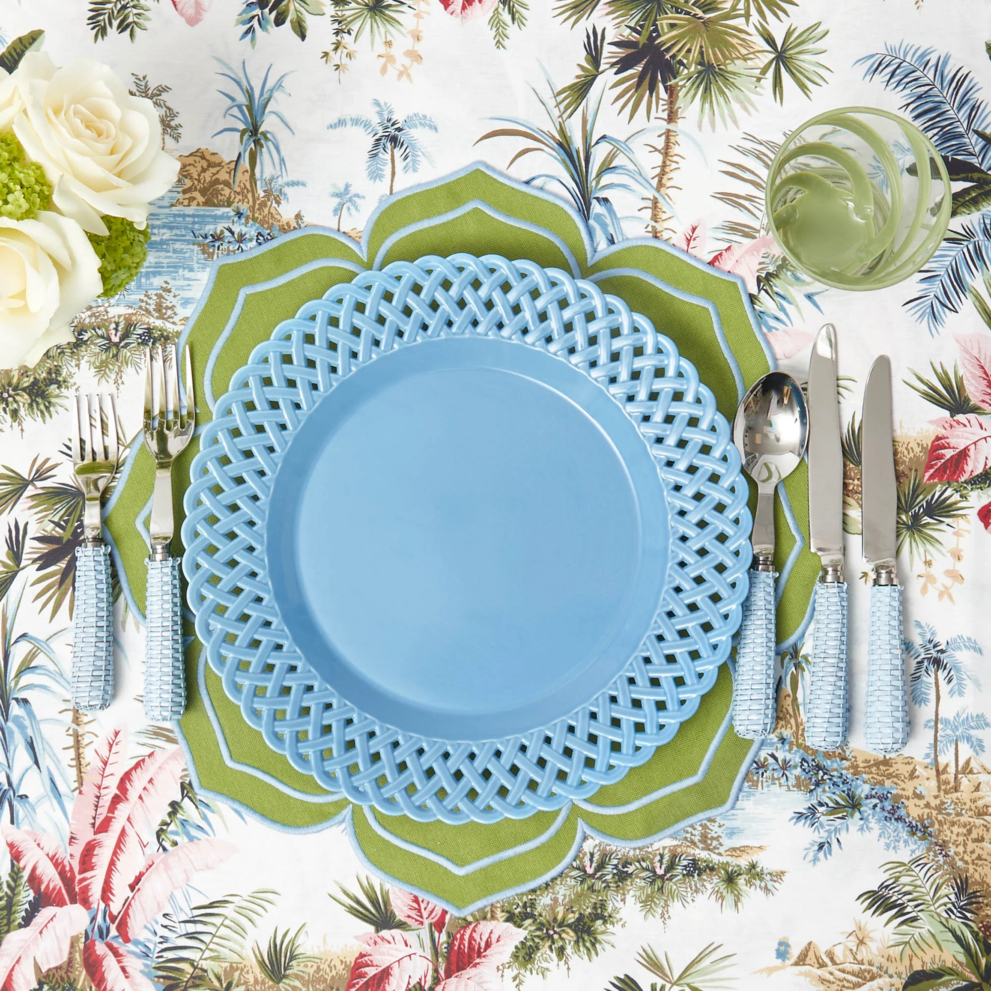 Blue Basketweave Dinner & Starter Plates (Set of 8) - Image 12