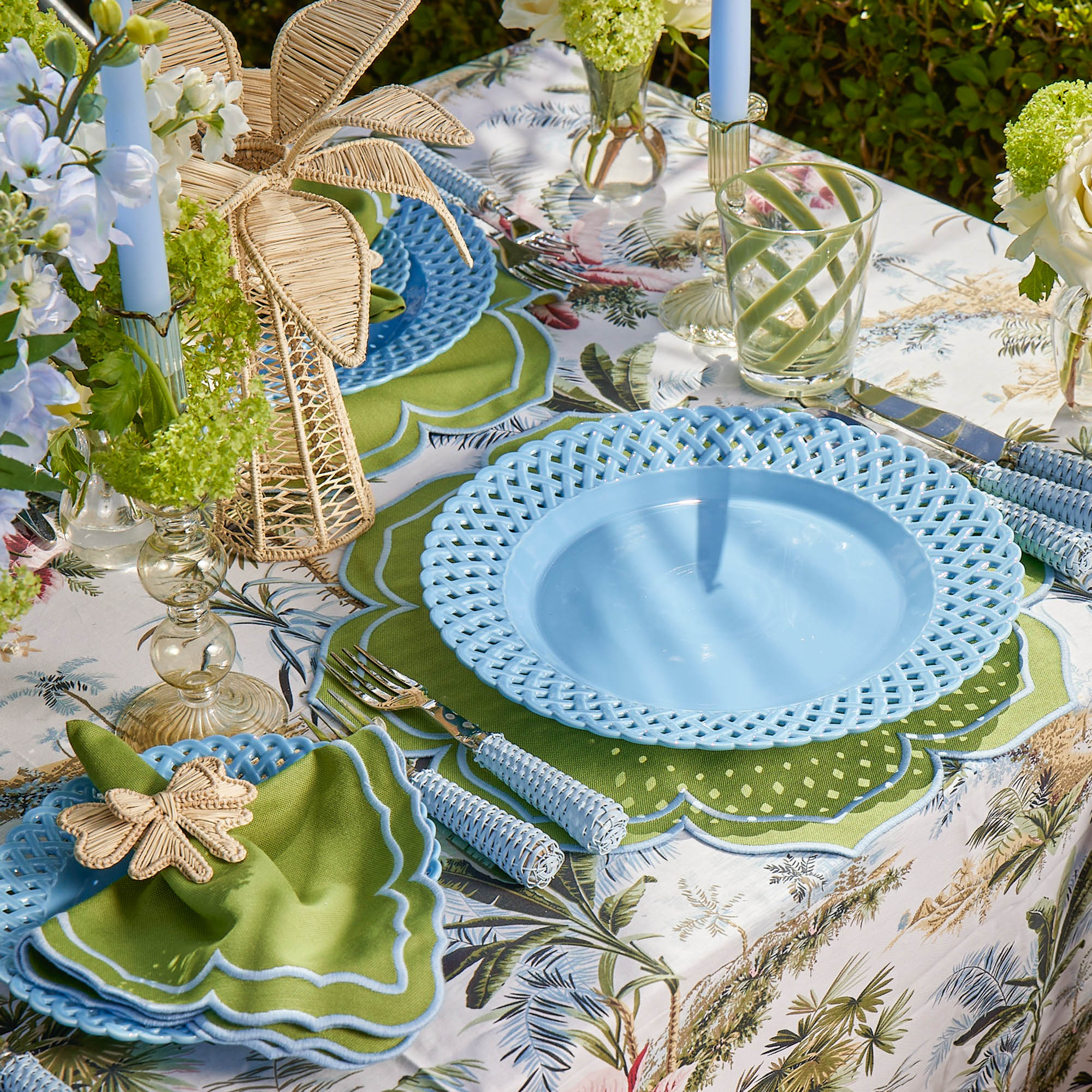Blue Basketweave Dinner & Starter Plates (Set of 8) - Image 13