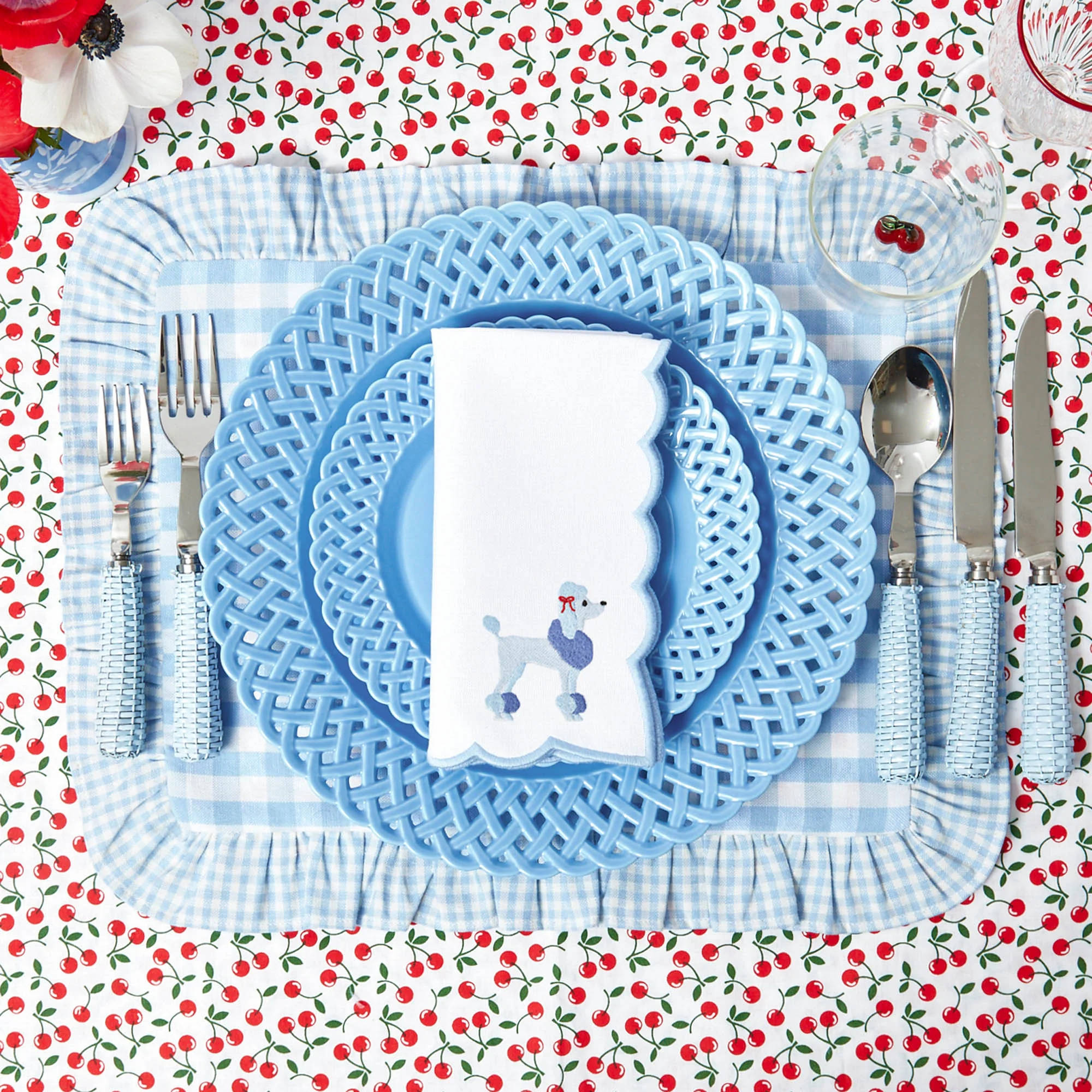 Blue Basketweave Dinner & Starter Plates (Set of 8) - Image 16