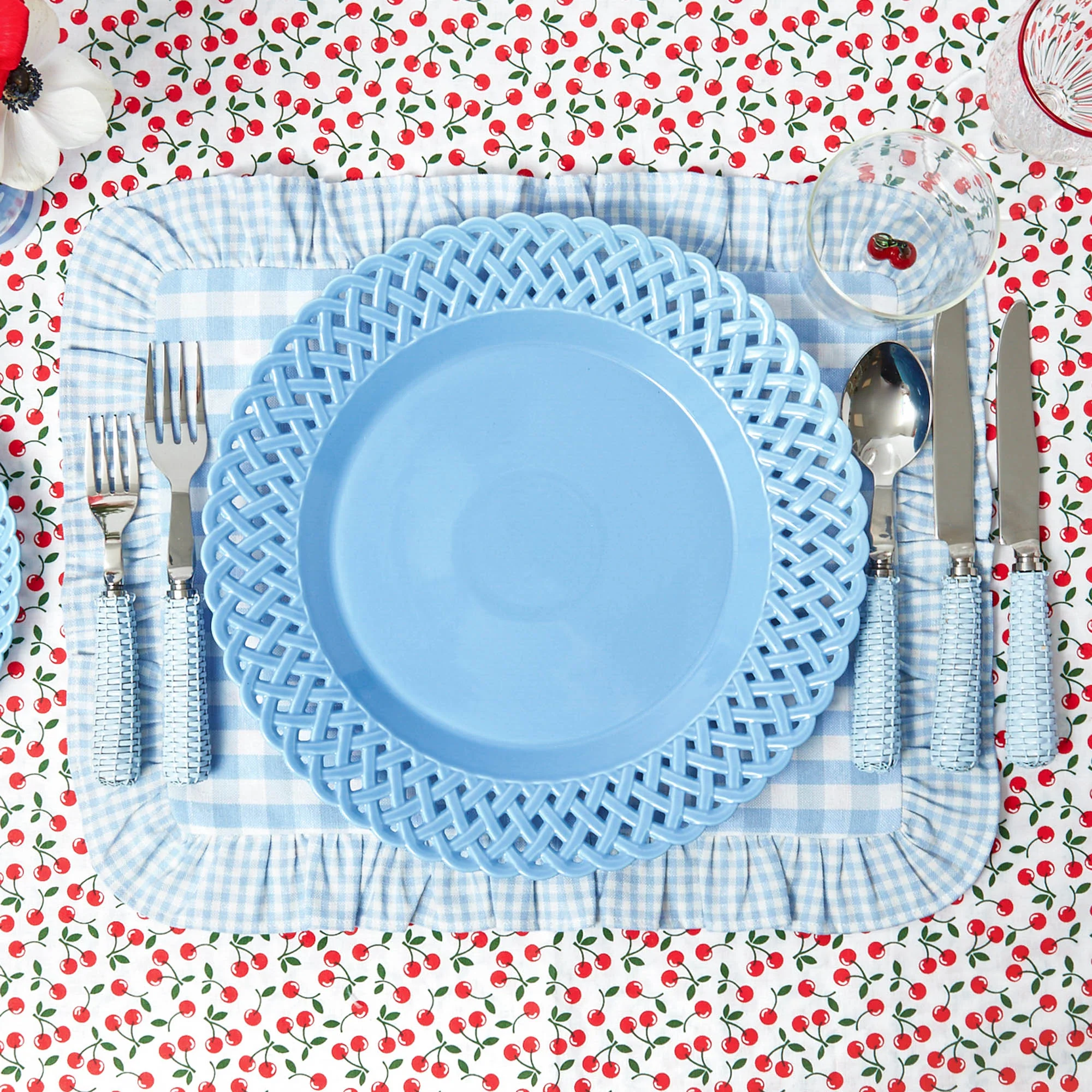 Blue Basketweave Dinner & Starter Plates (Set of 8) - Image 17