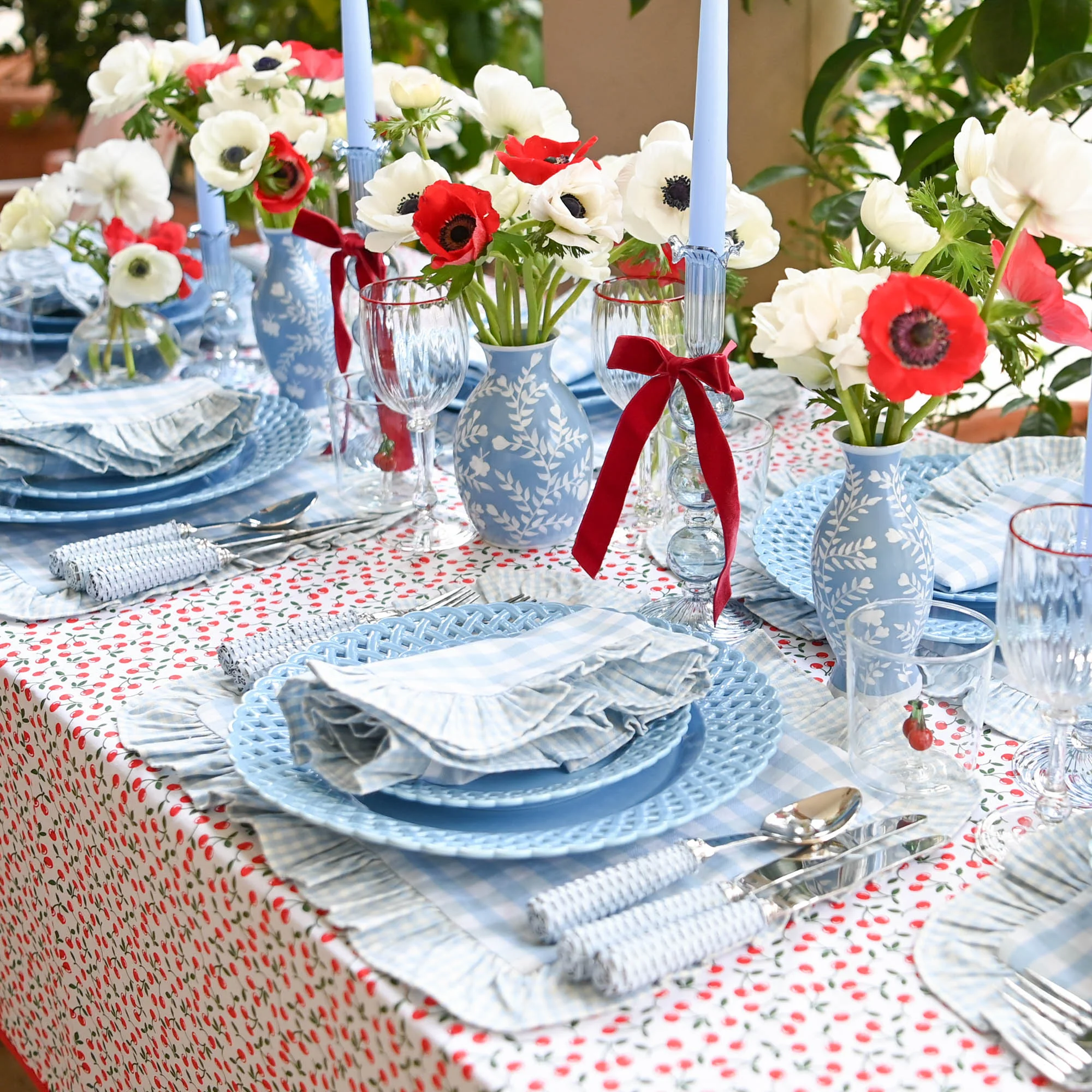 Blue Basketweave Dinner & Starter Plates (Set of 8) - Image 18