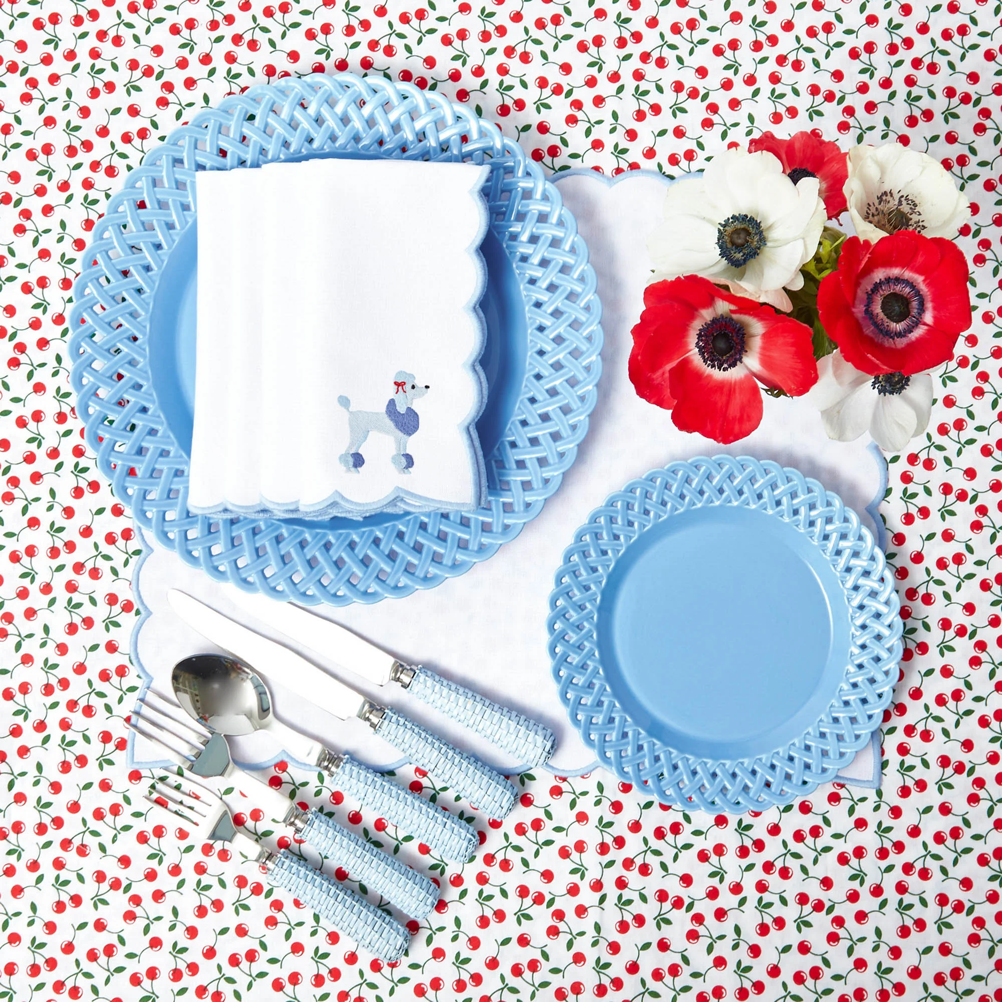 Blue Basketweave Dinner & Starter Plates (Set of 8) - Image 19
