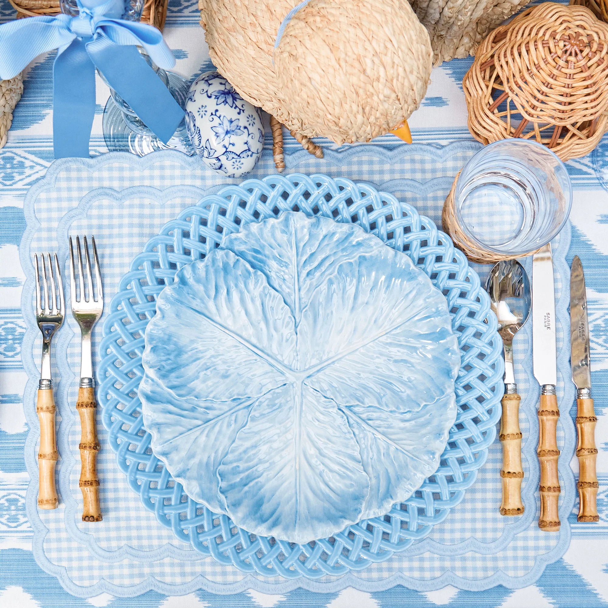 Blue Basketweave Dinner & Starter Plates (Set of 8) - Image 23