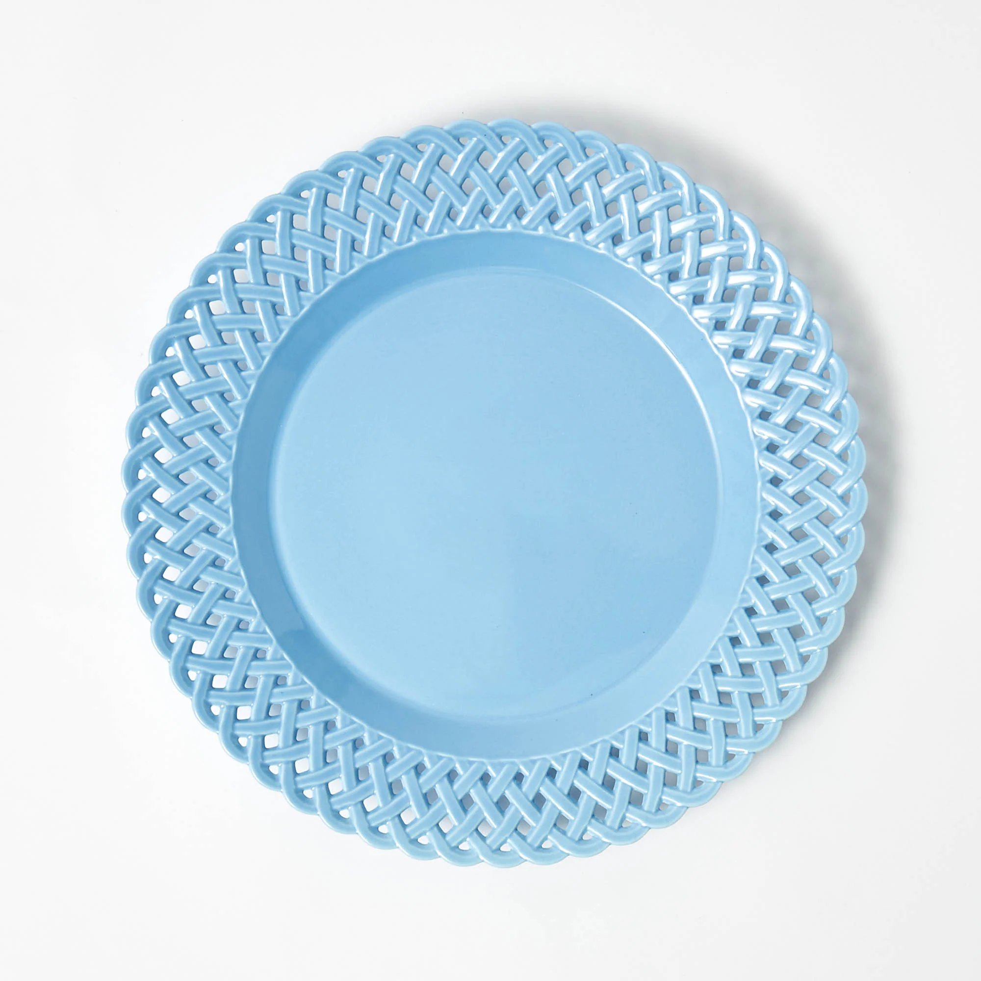 Blue Basketweave Dinner Plate