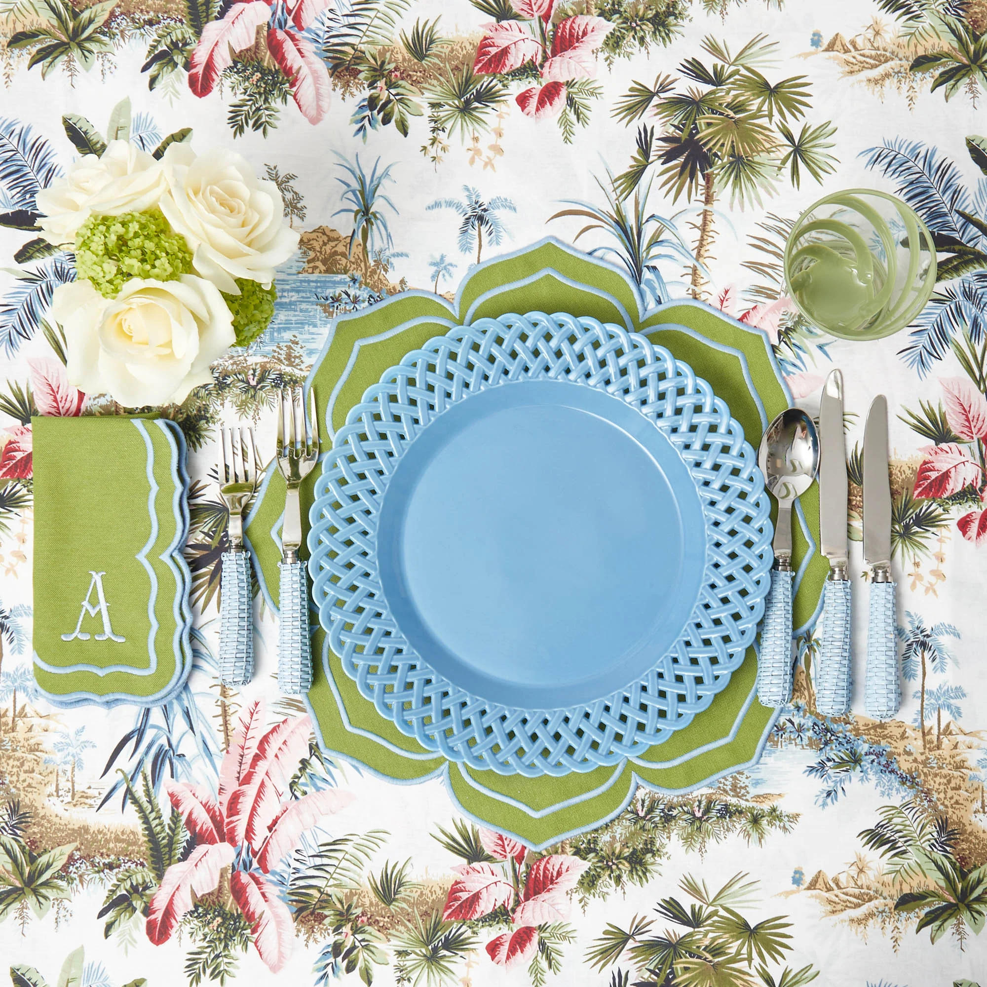 Blue Basketweave Dinner Plate - Image 10