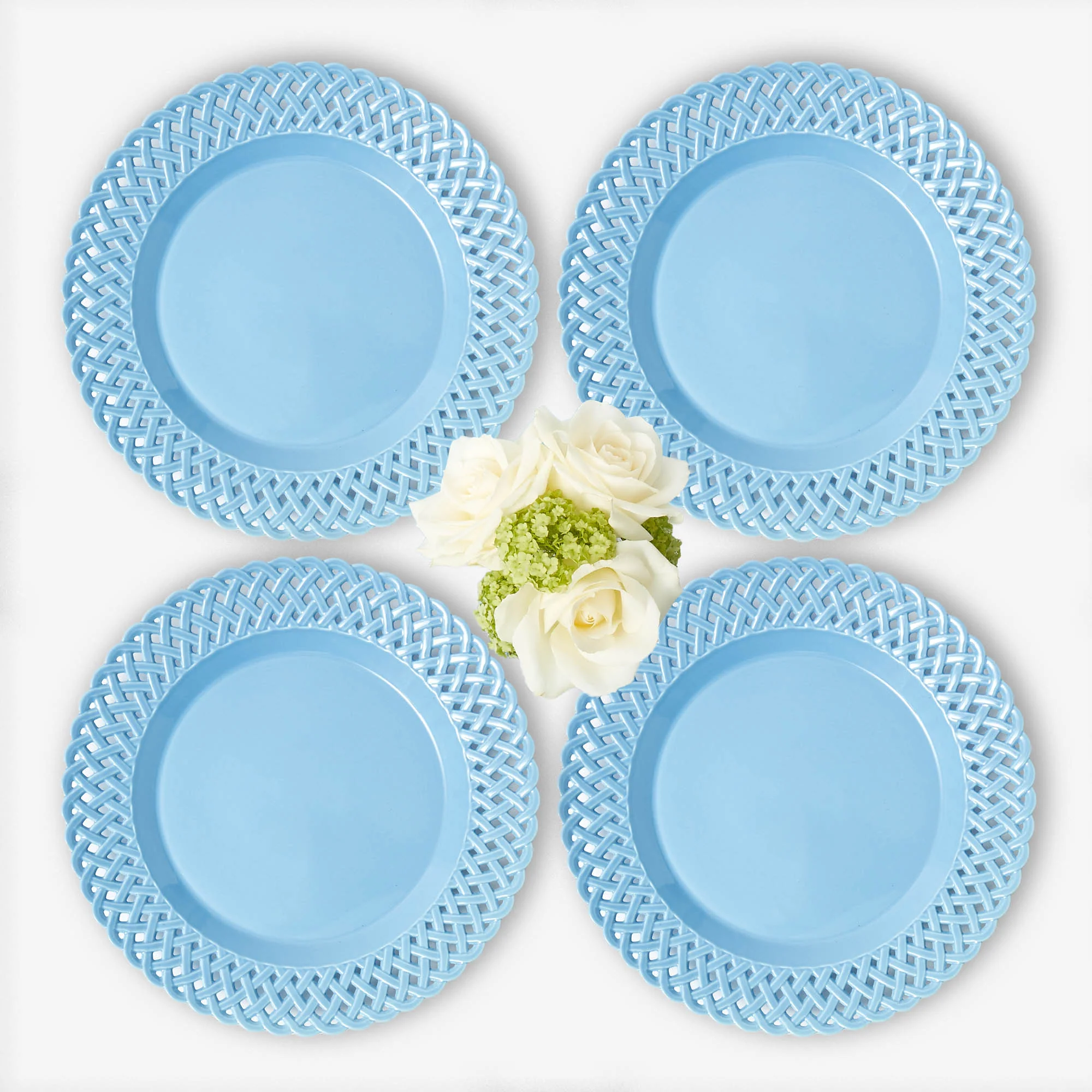 Blue Basketweave Dinner Plate - Image 7