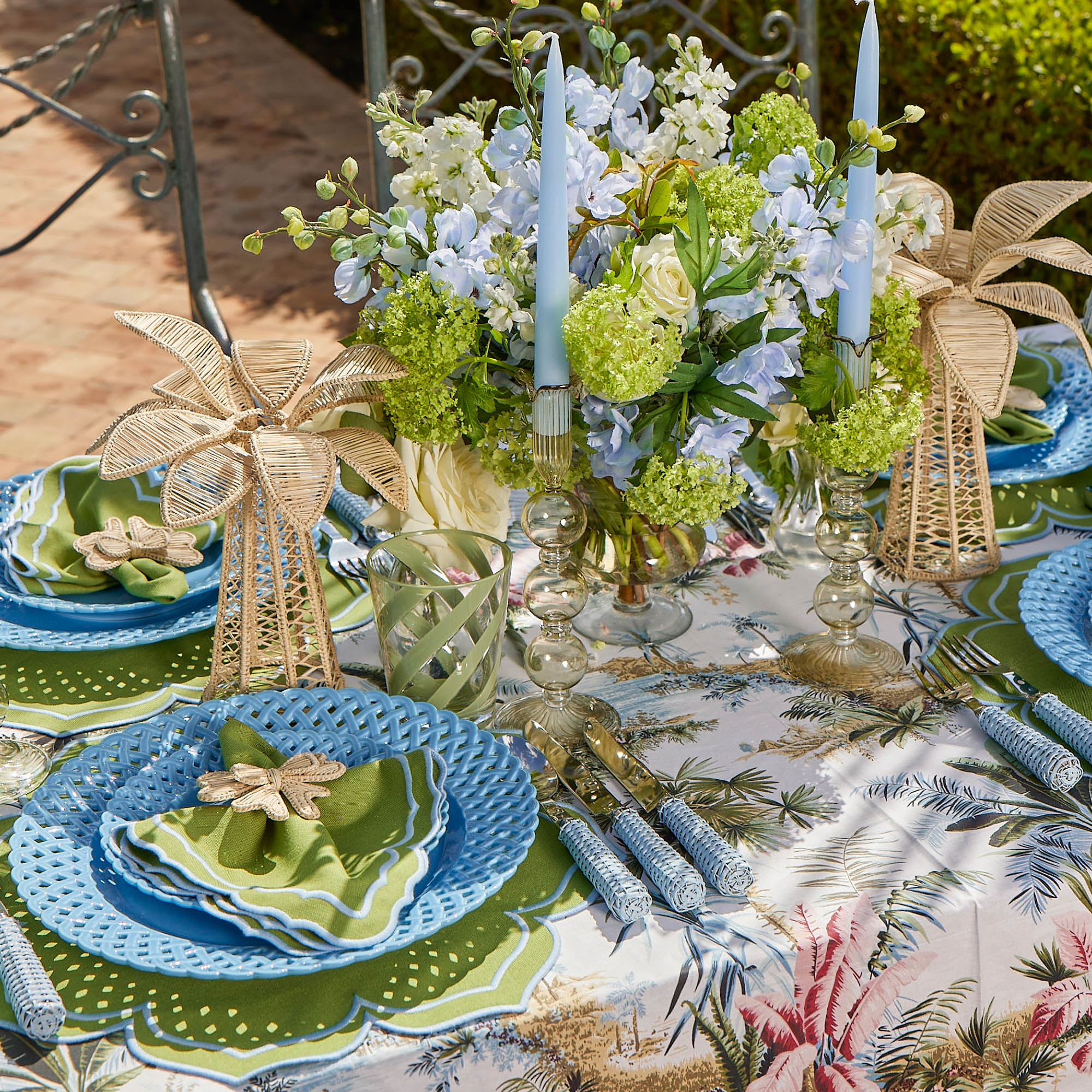 Blue Basketweave Dinner Plates (Set of 4) - Image 11