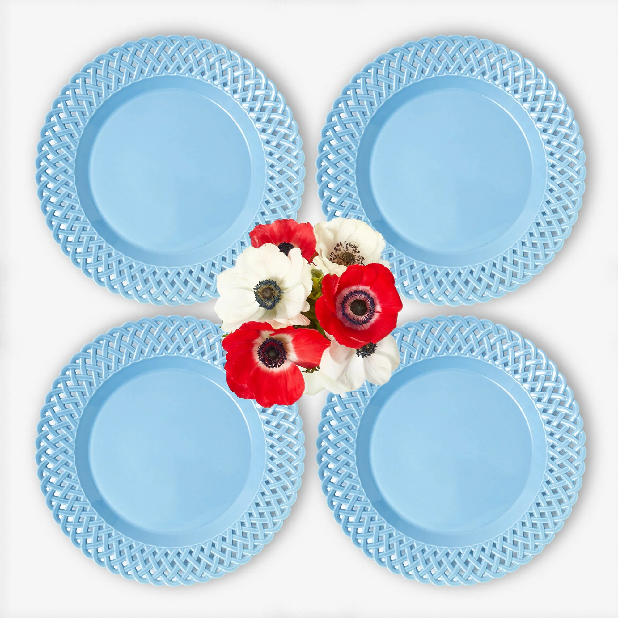 Blue Basketweave Dinner Plates (Set of 4) - Image 13