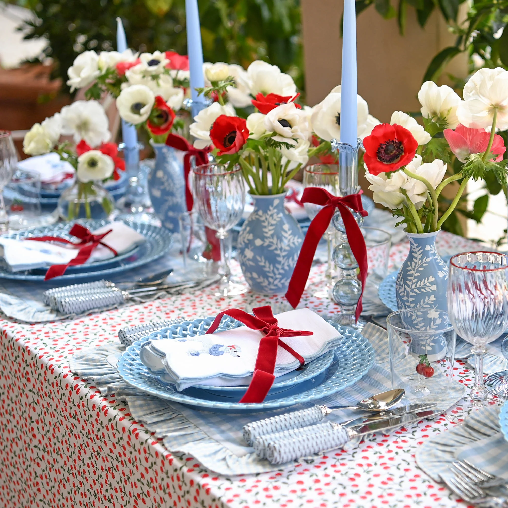 Blue Basketweave Dinner Plates (Set of 4) - Image 14