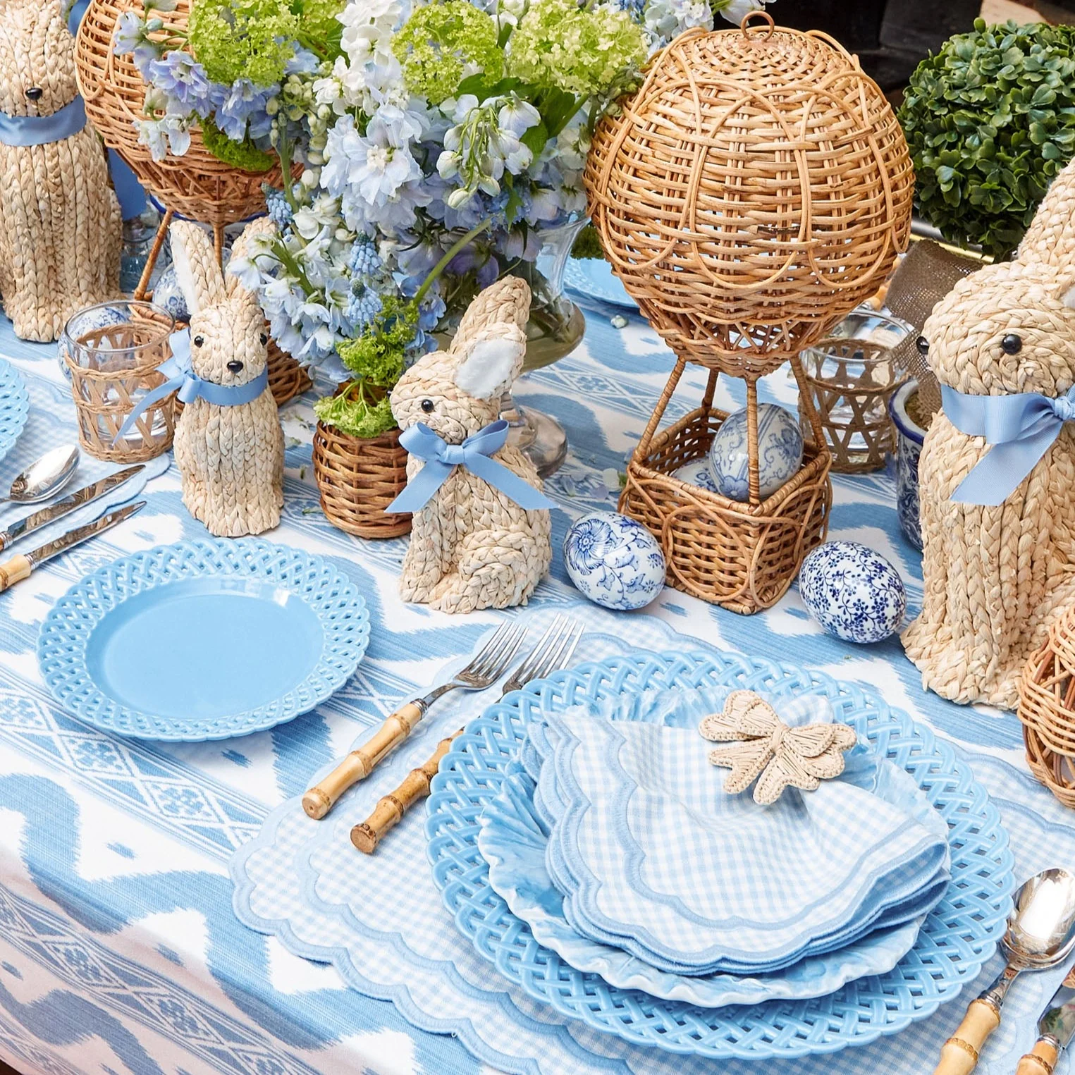 Blue Basketweave Starter Plates (Set of 4) - Image 21