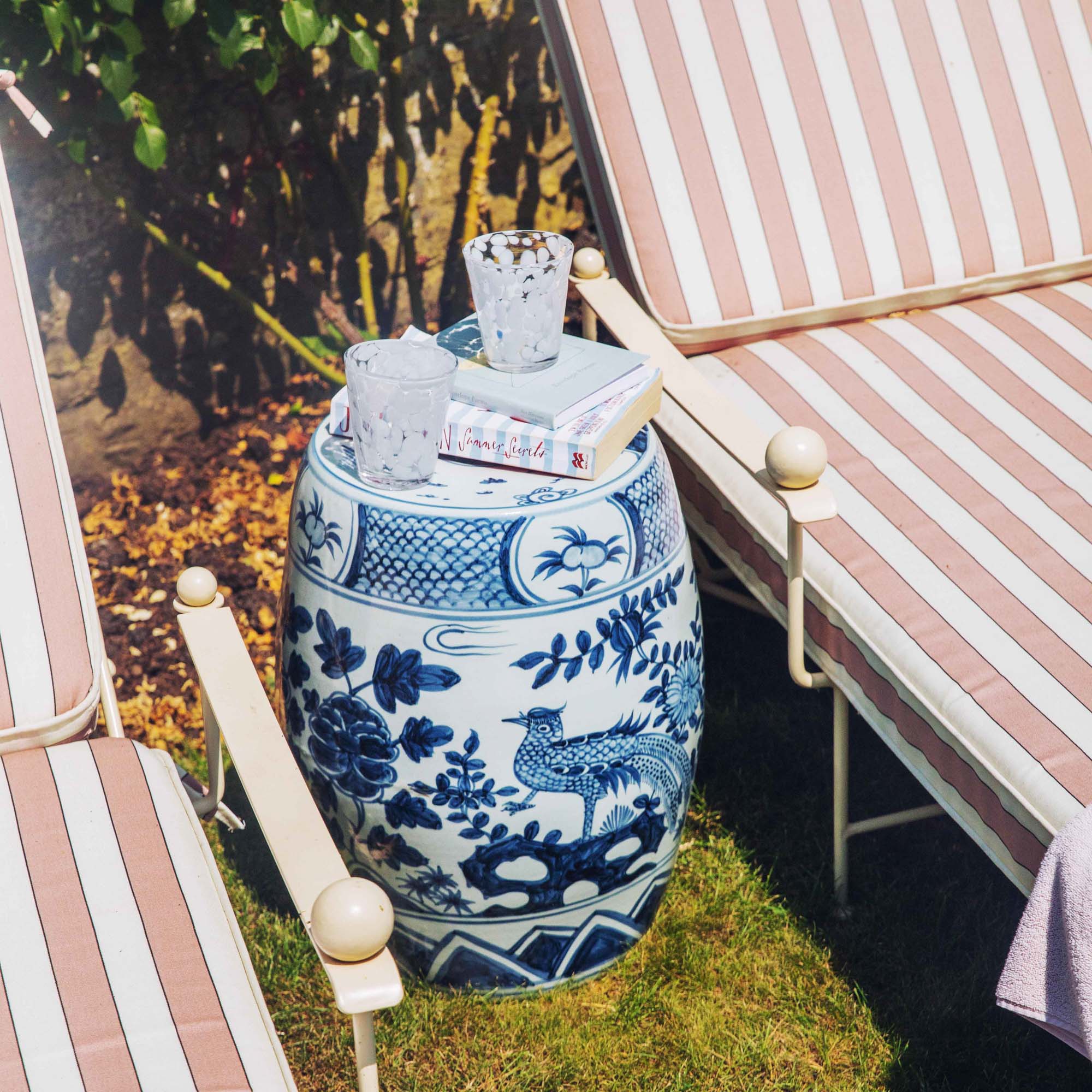 Blue Chinoiserie Ceramic Stool - Image 11