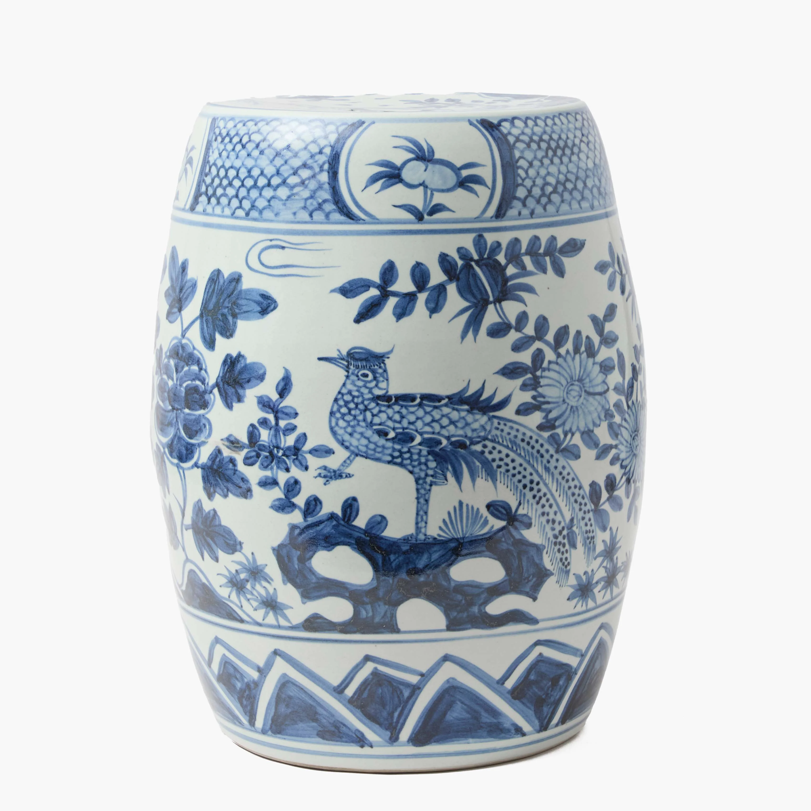 Blue Chinoiserie Ceramic Stool - Image 12