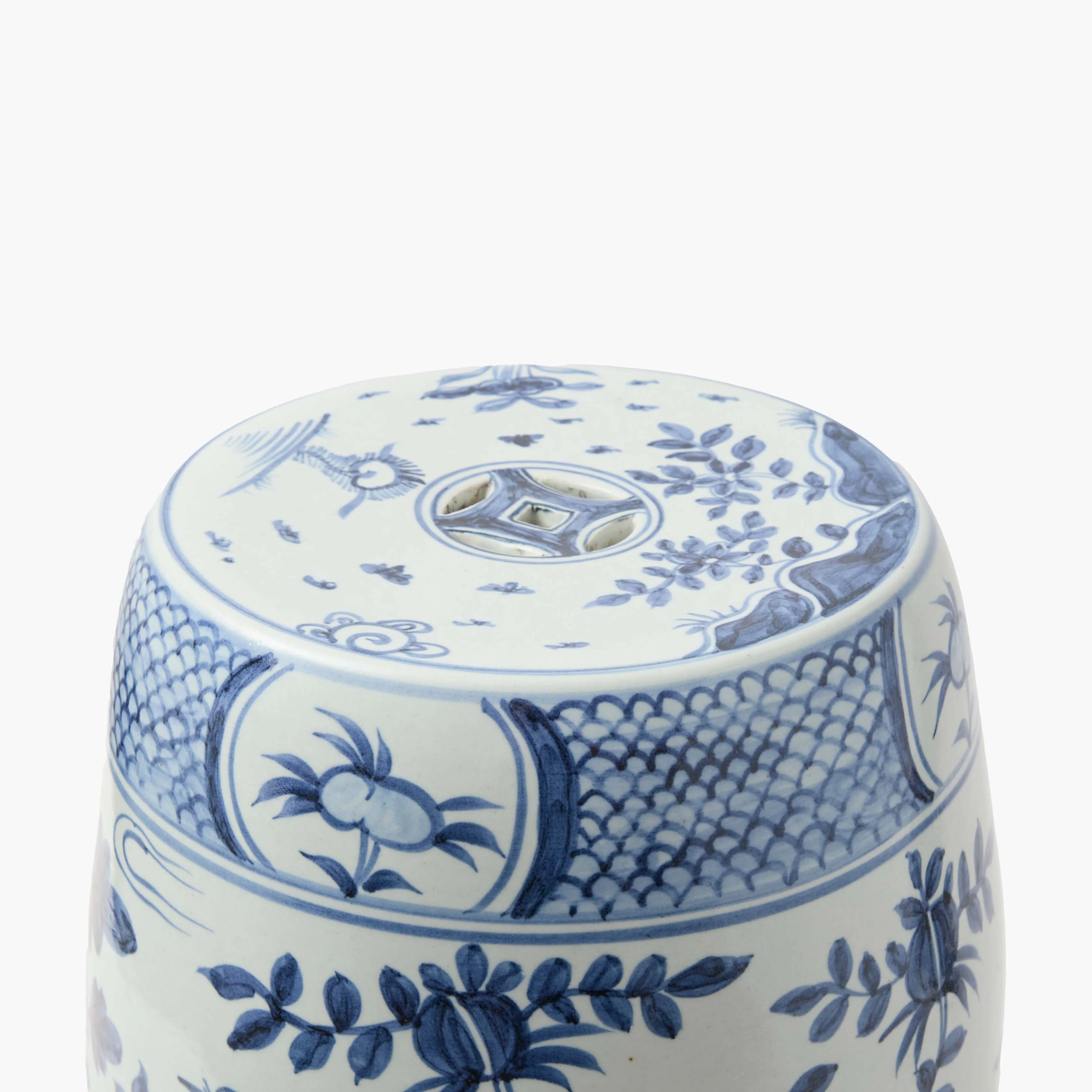 Blue Chinoiserie Ceramic Stool - Image 3