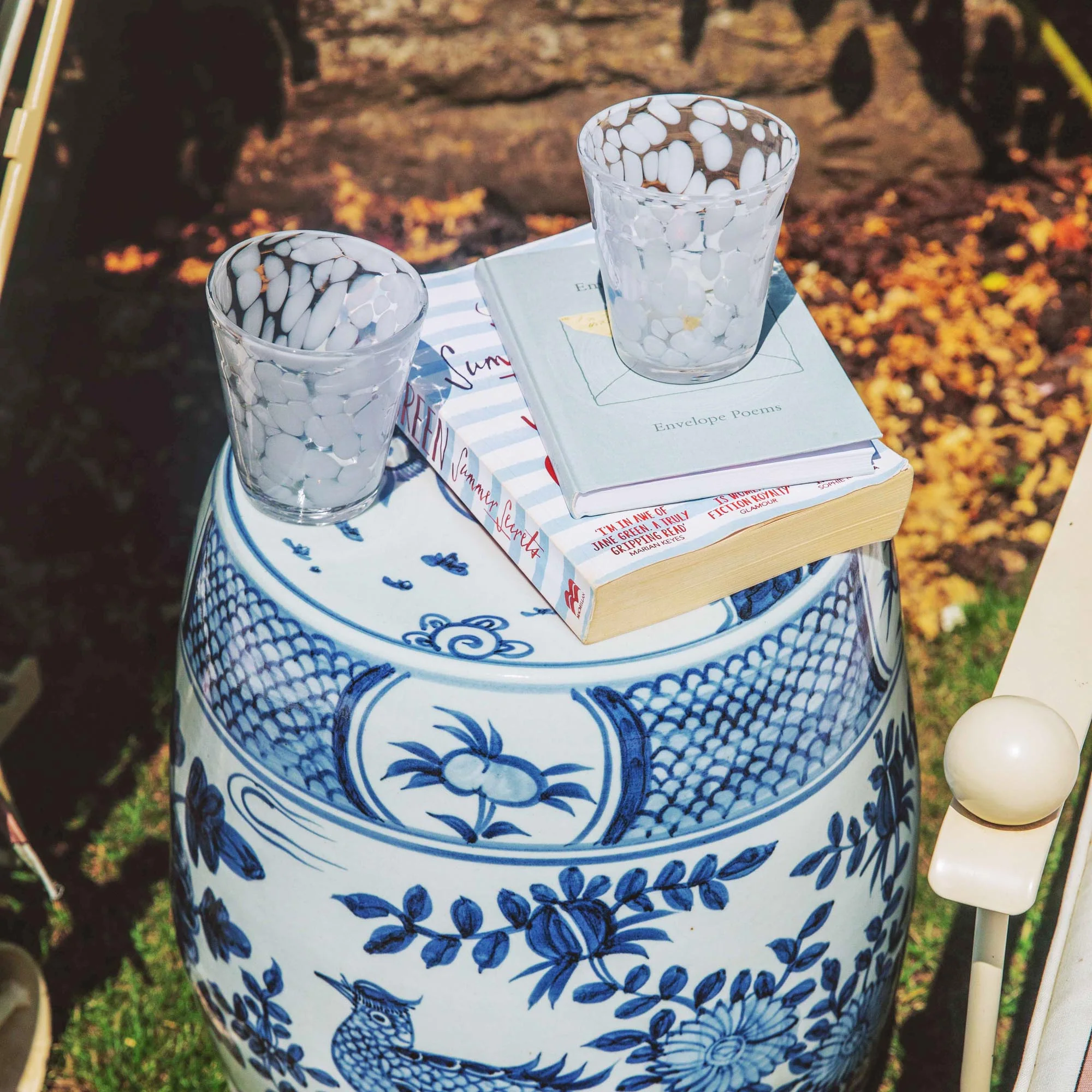 Blue Chinoiserie Ceramic Stool - Image 6